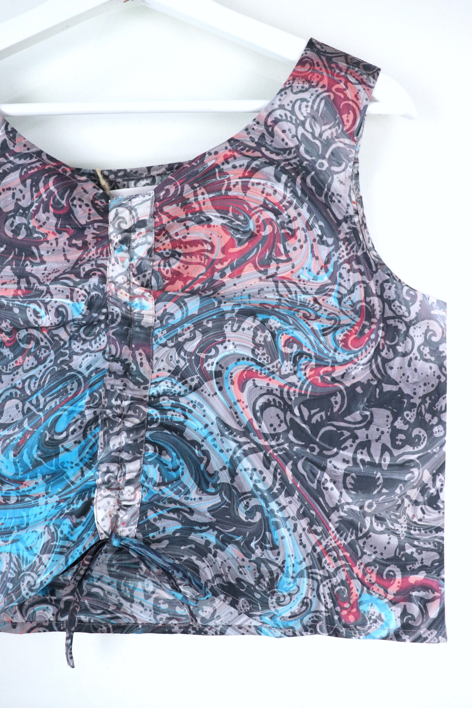 Ruched Curve Batik Top - Swirls of Andromeda [ HandStamped ]