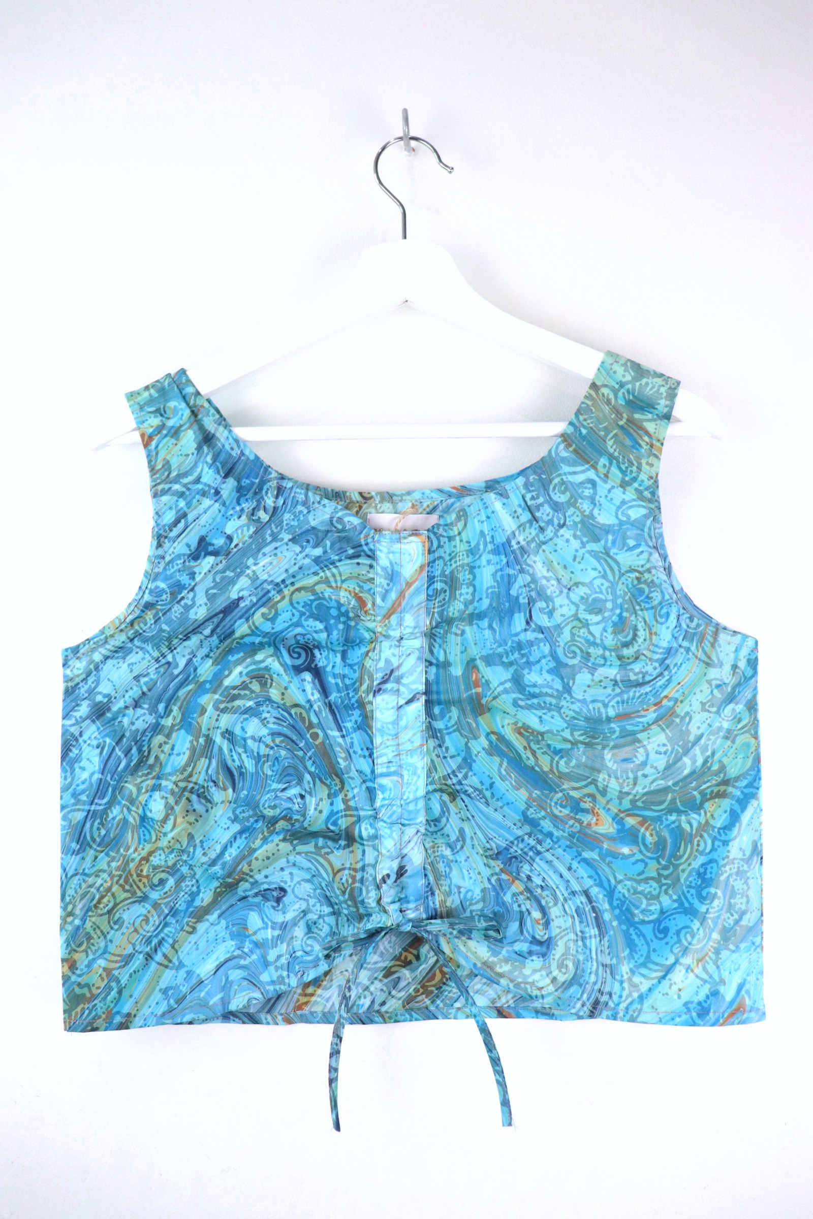 Ruched Curve Batik Top - Cerulean Moons [ HandStamped ]