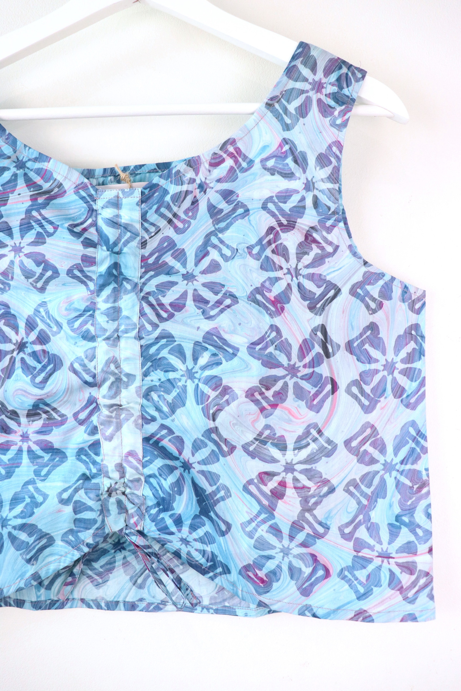 Ruched Curve Batik Top - Distant Galaxies [ HandStamped ]