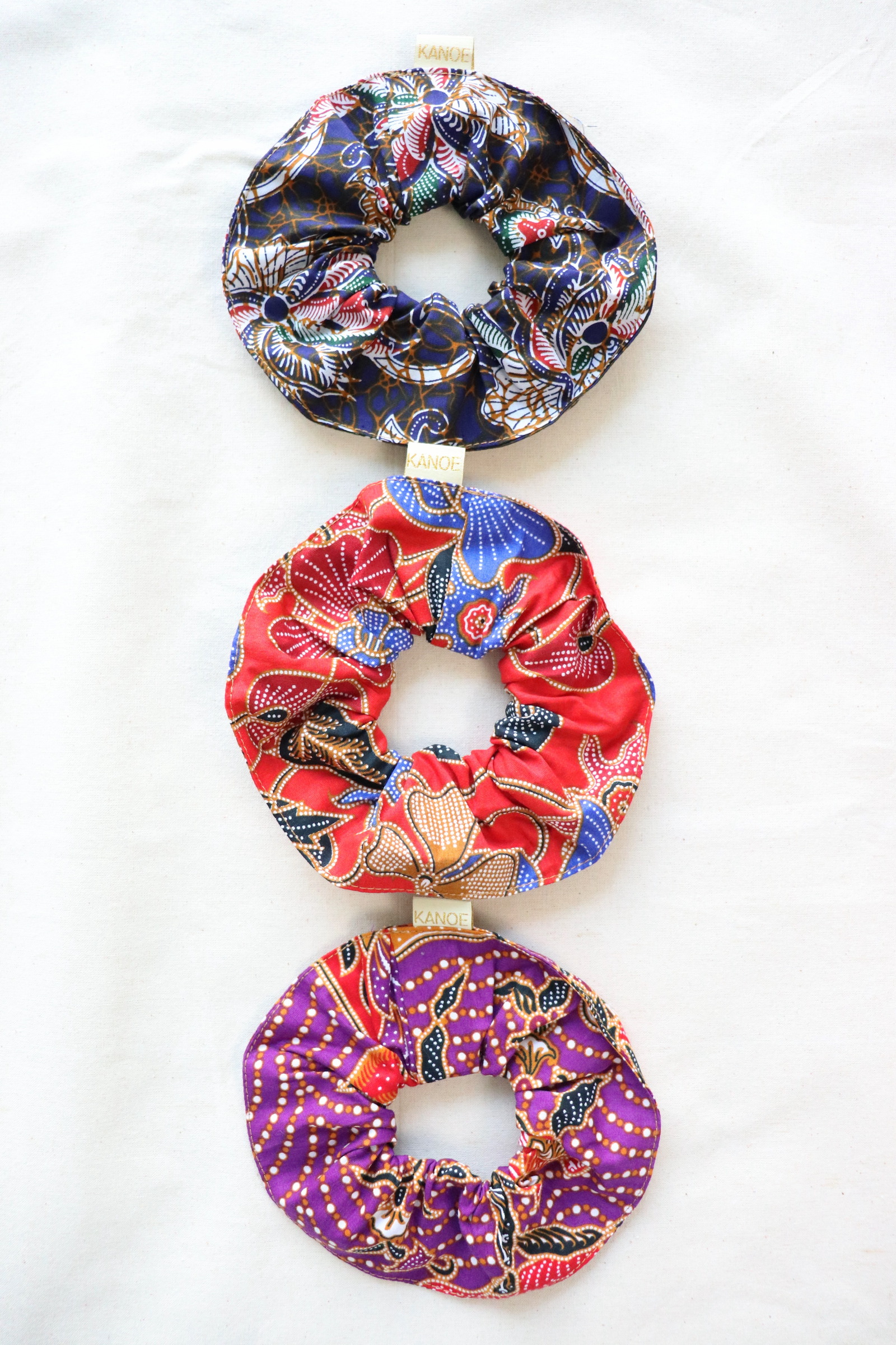 Maxi Batik Scrunchies (Set of 3) - Rosedust