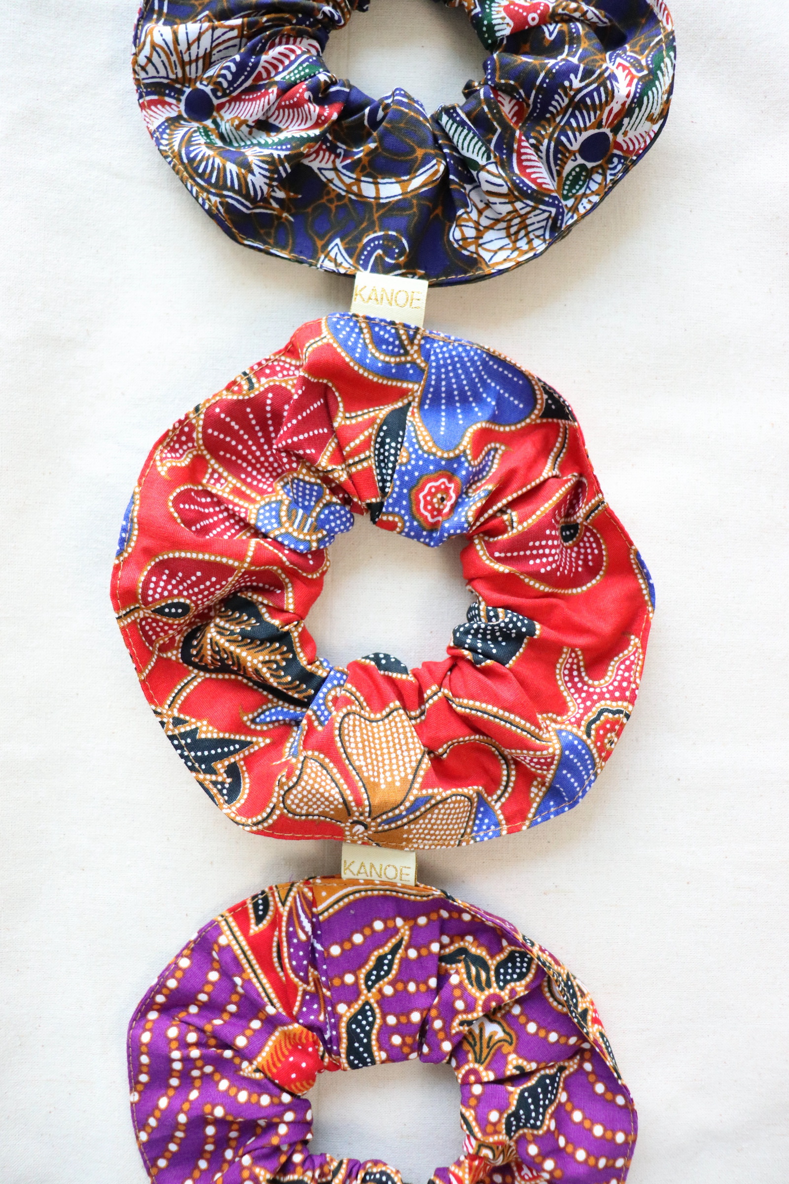 Maxi Batik Scrunchies (Set of 3) - Rosedust