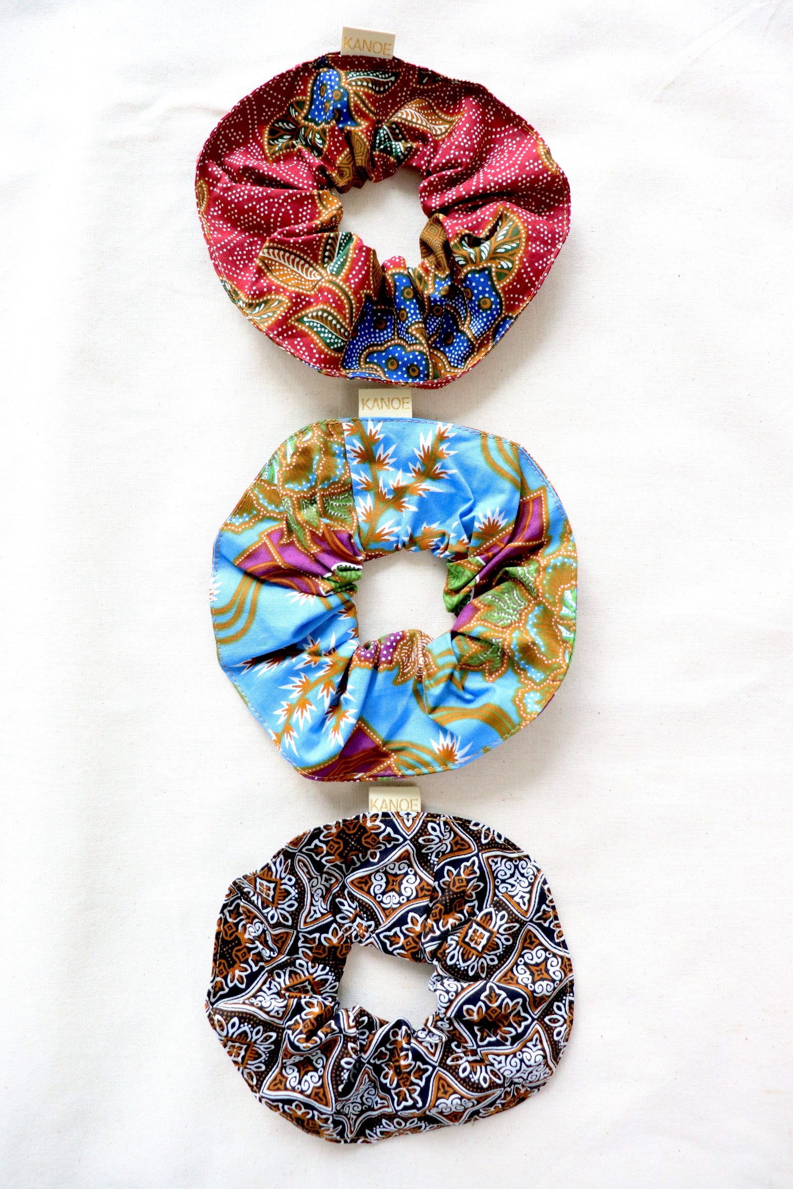 Maxi Batik Scrunchies (Set of 3) - Darling Dahlia