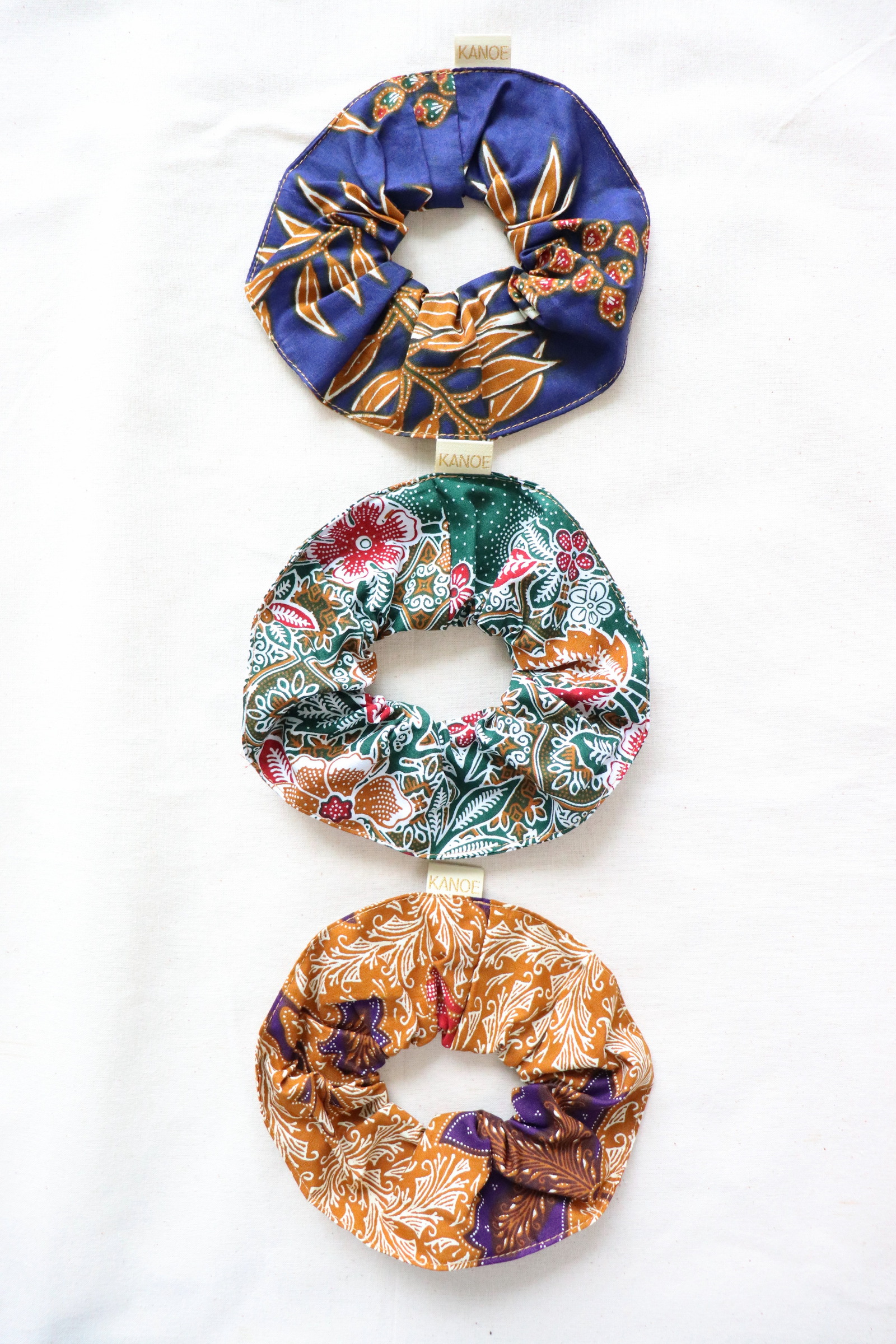 Maxi Batik Scrunchies (Set of 3) - Garden Glade