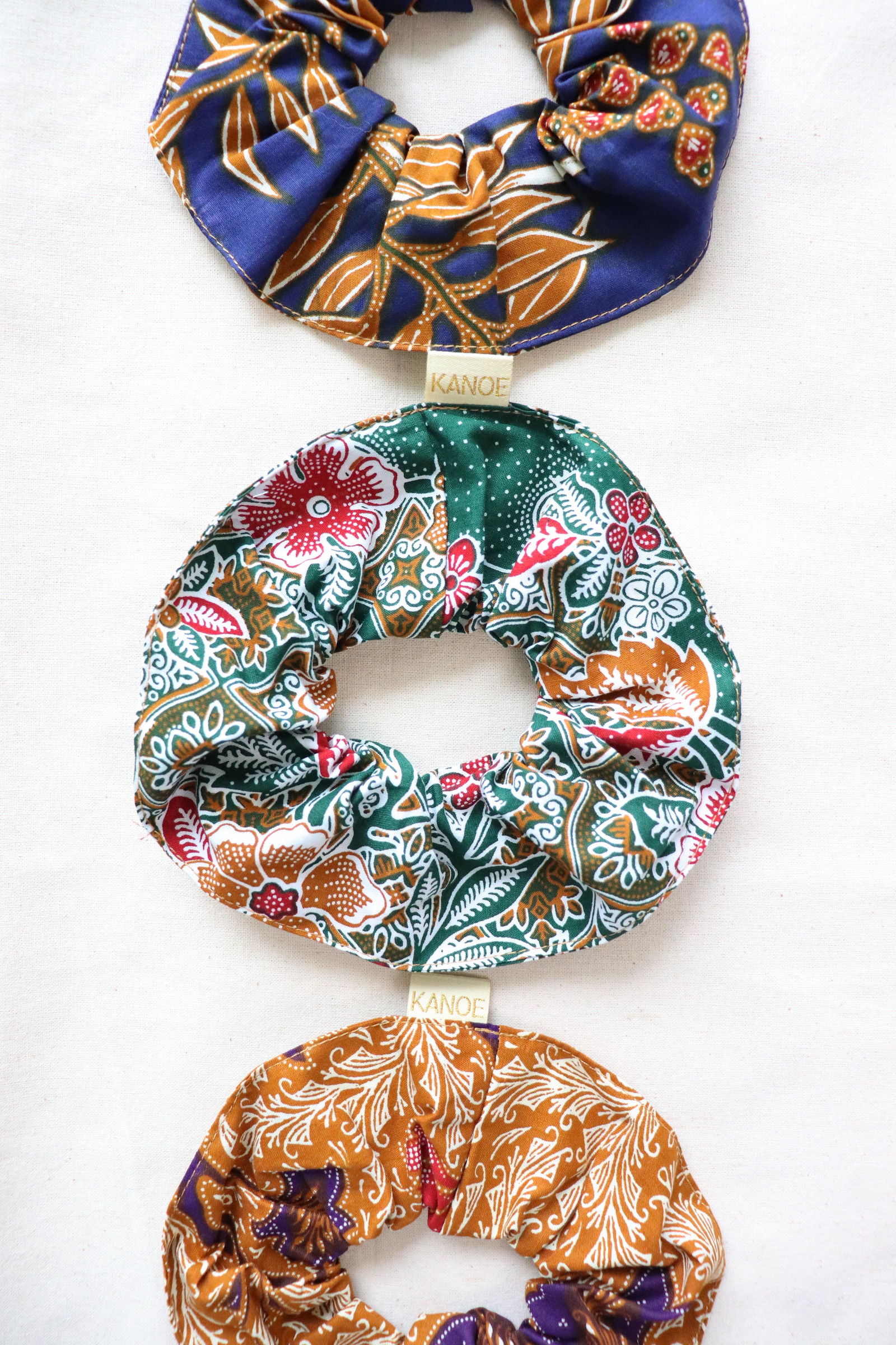 Maxi Batik Scrunchies (Set of 3) - Garden Glade