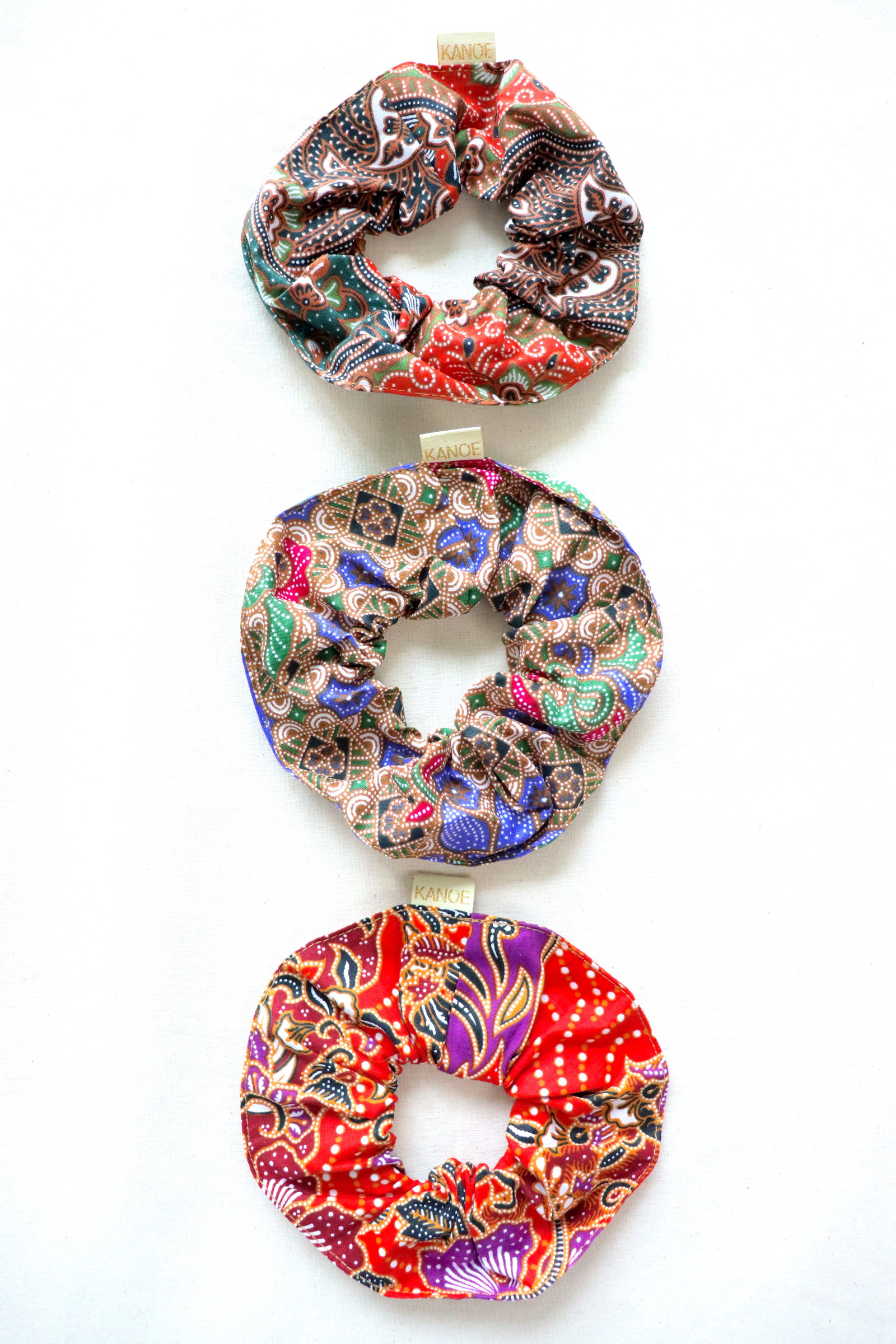 Maxi Batik Scrunchies (Set of 3) - October Calendula