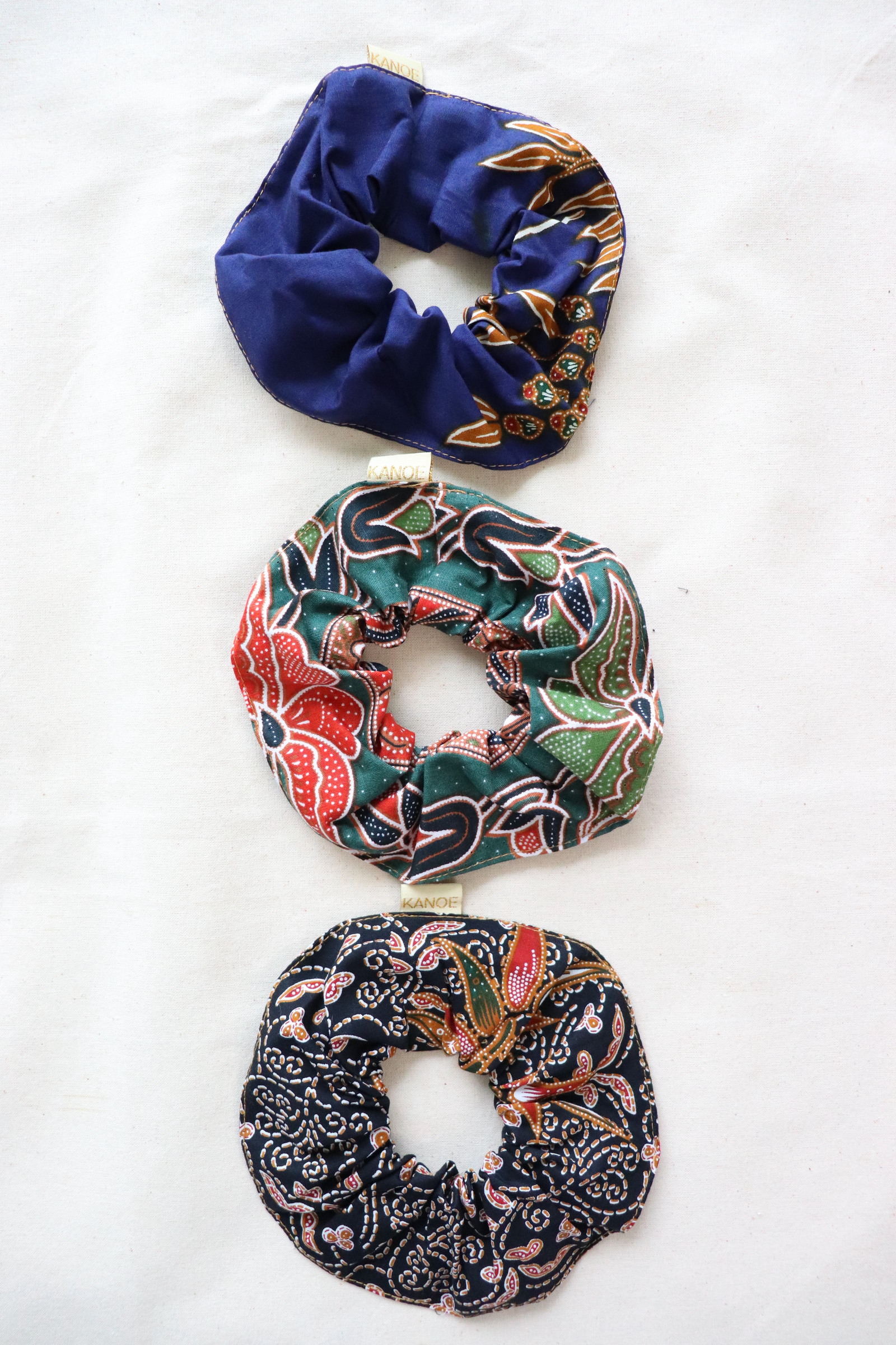 Maxi Batik Scrunchies (Set of 3) - Jade Garden