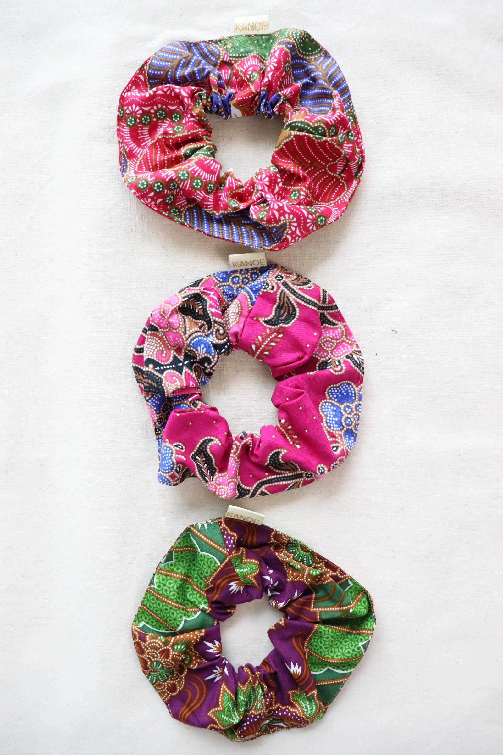 Maxi Batik Scrunchies (Set of 3) - Petal Blossom