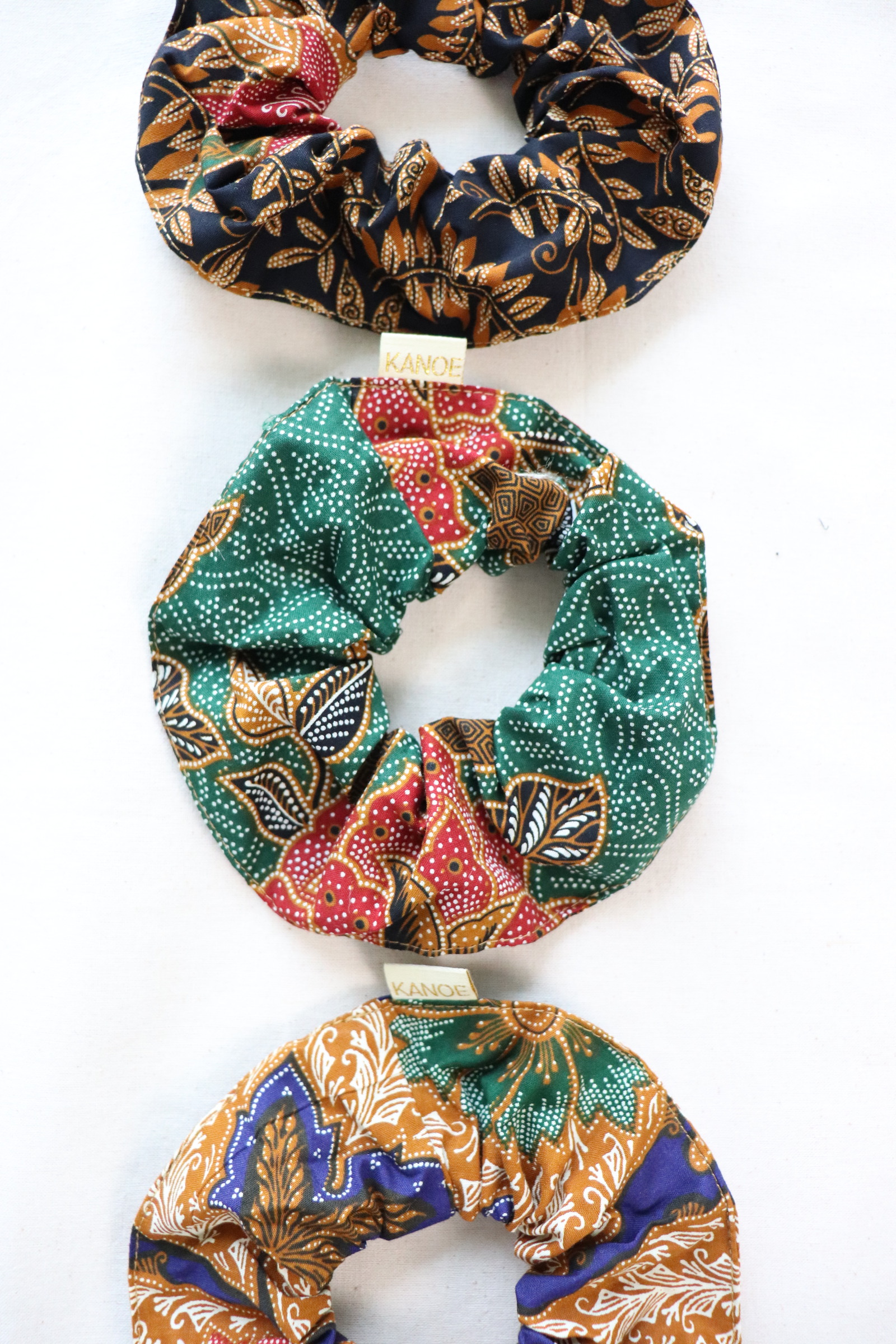 Maxi Batik Scrunchies (Set of 3) - Savannah Sage