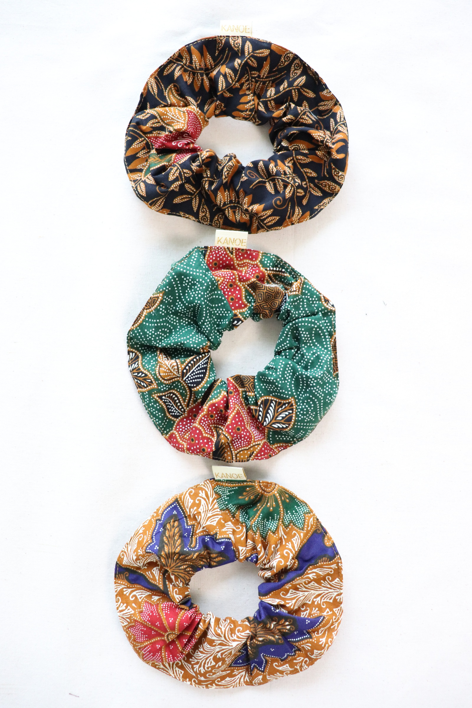 Maxi Batik Scrunchies (Set of 3) - Savannah Sage