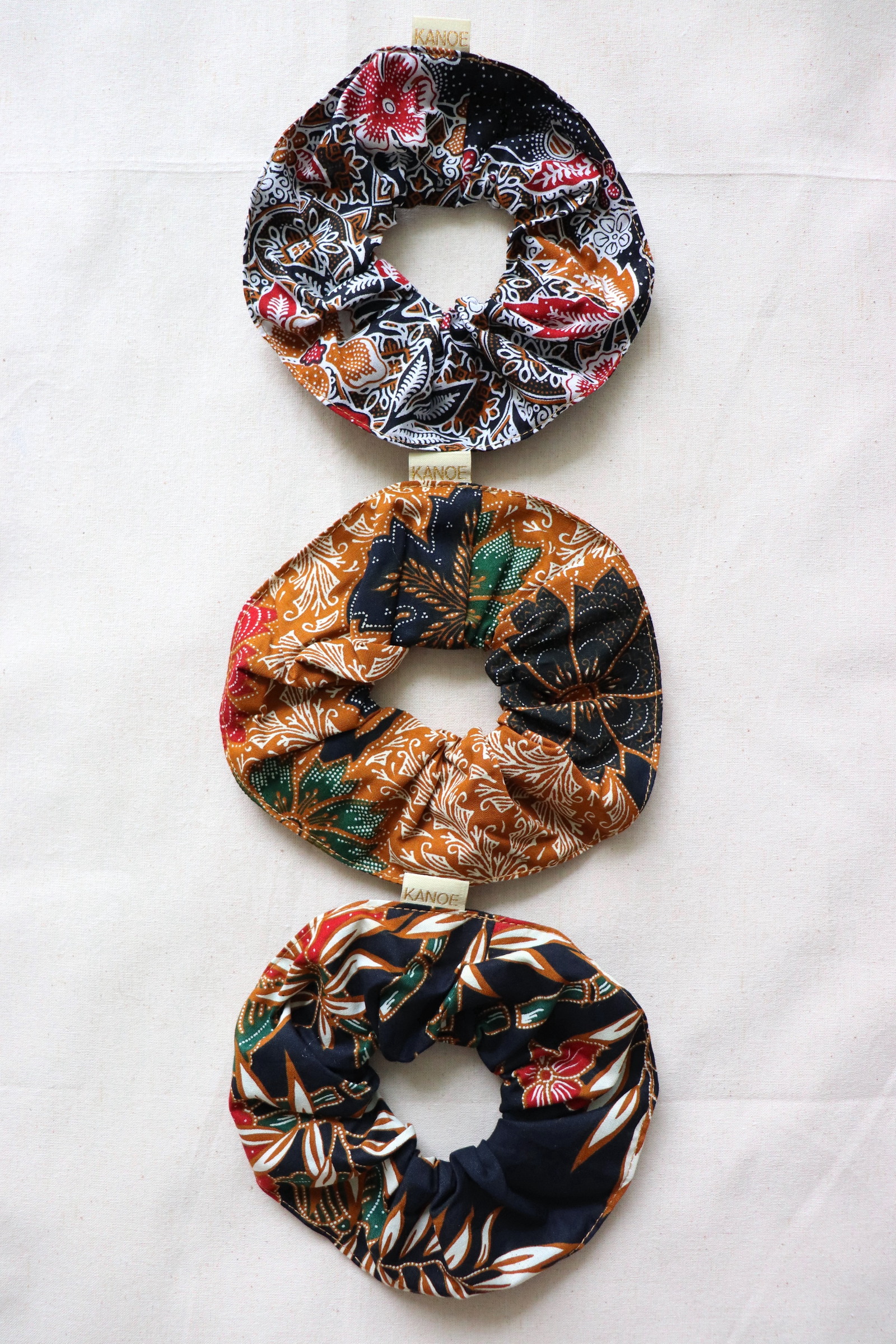 Maxi Batik Scrunchies (Set of 3) - Midnight Dreams