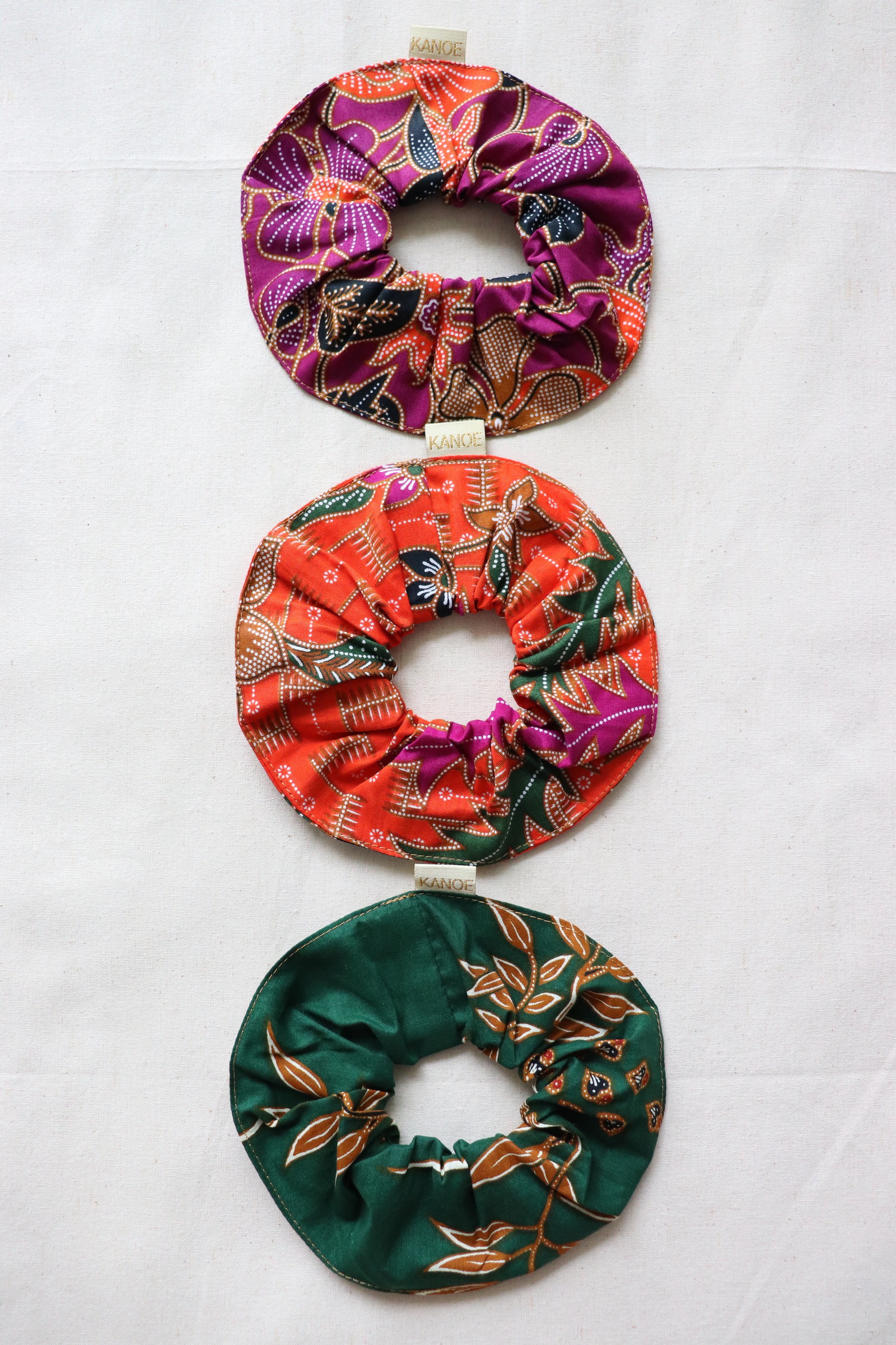 Maxi Batik Scrunchies (Set of 3) - Autumnal Breeze