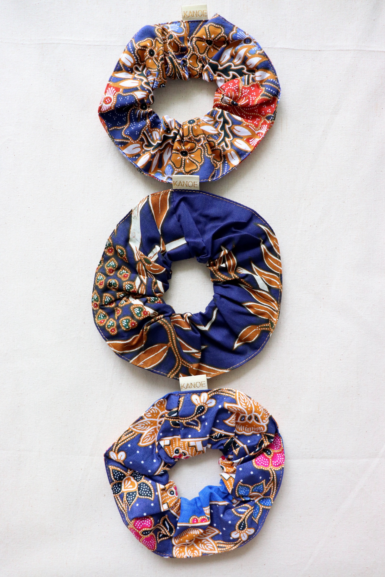 Maxi Batik Scrunchies (Set of 3) - Dream Blue