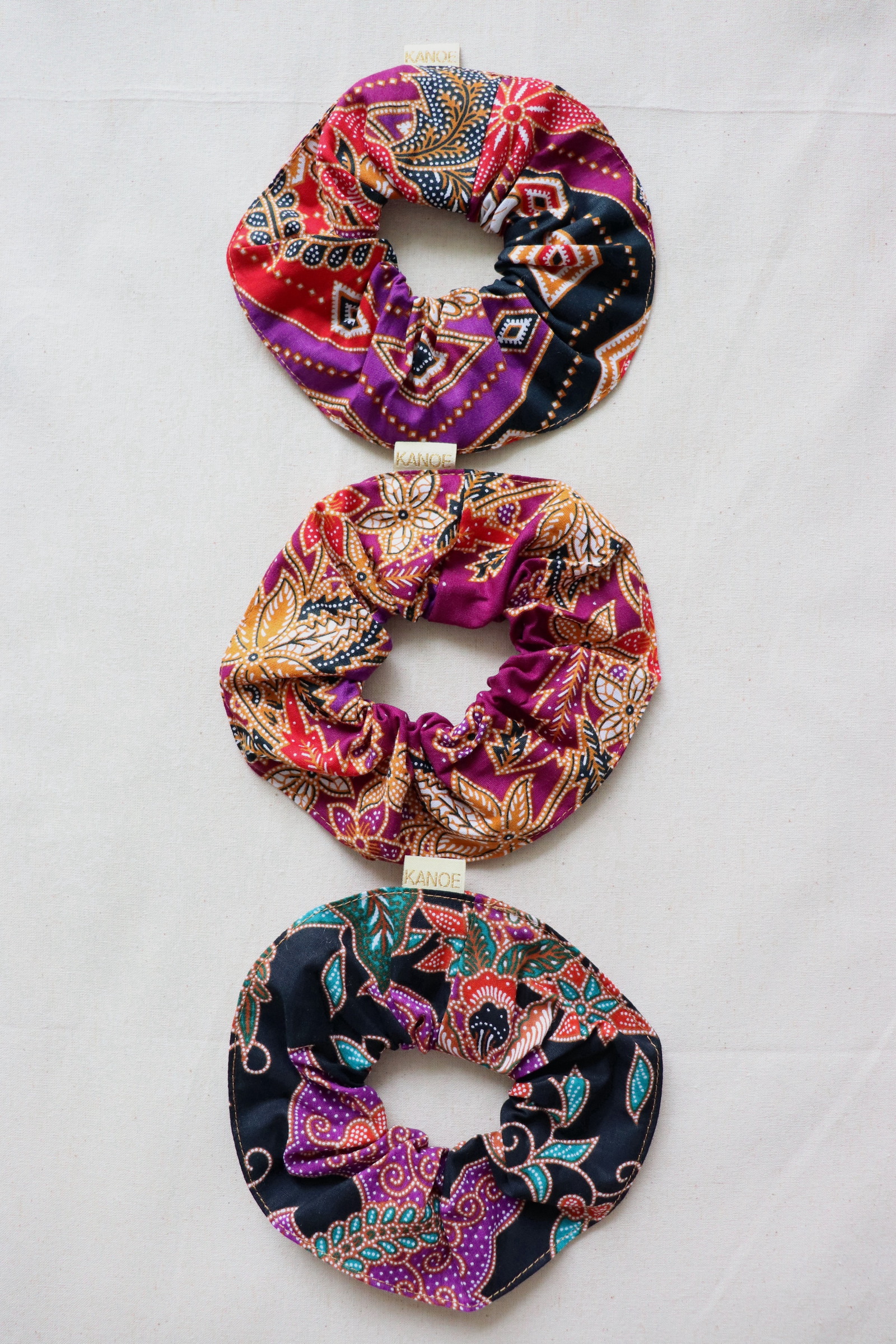 Maxi Batik Scrunchies (Set of 3) - Lavender Locket