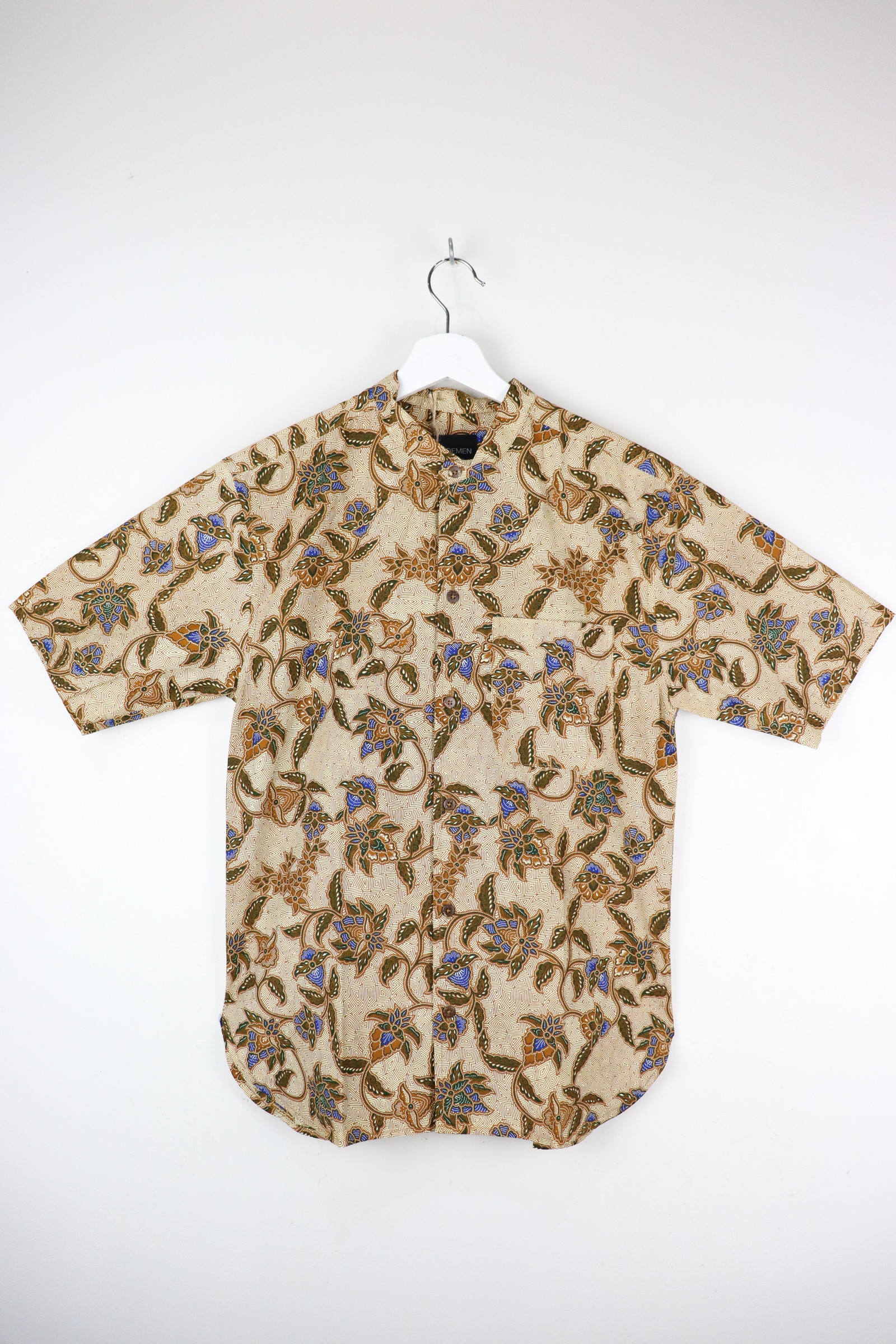 KANOEMEN Stand Collar Batik Shirt - Iris (Blue)