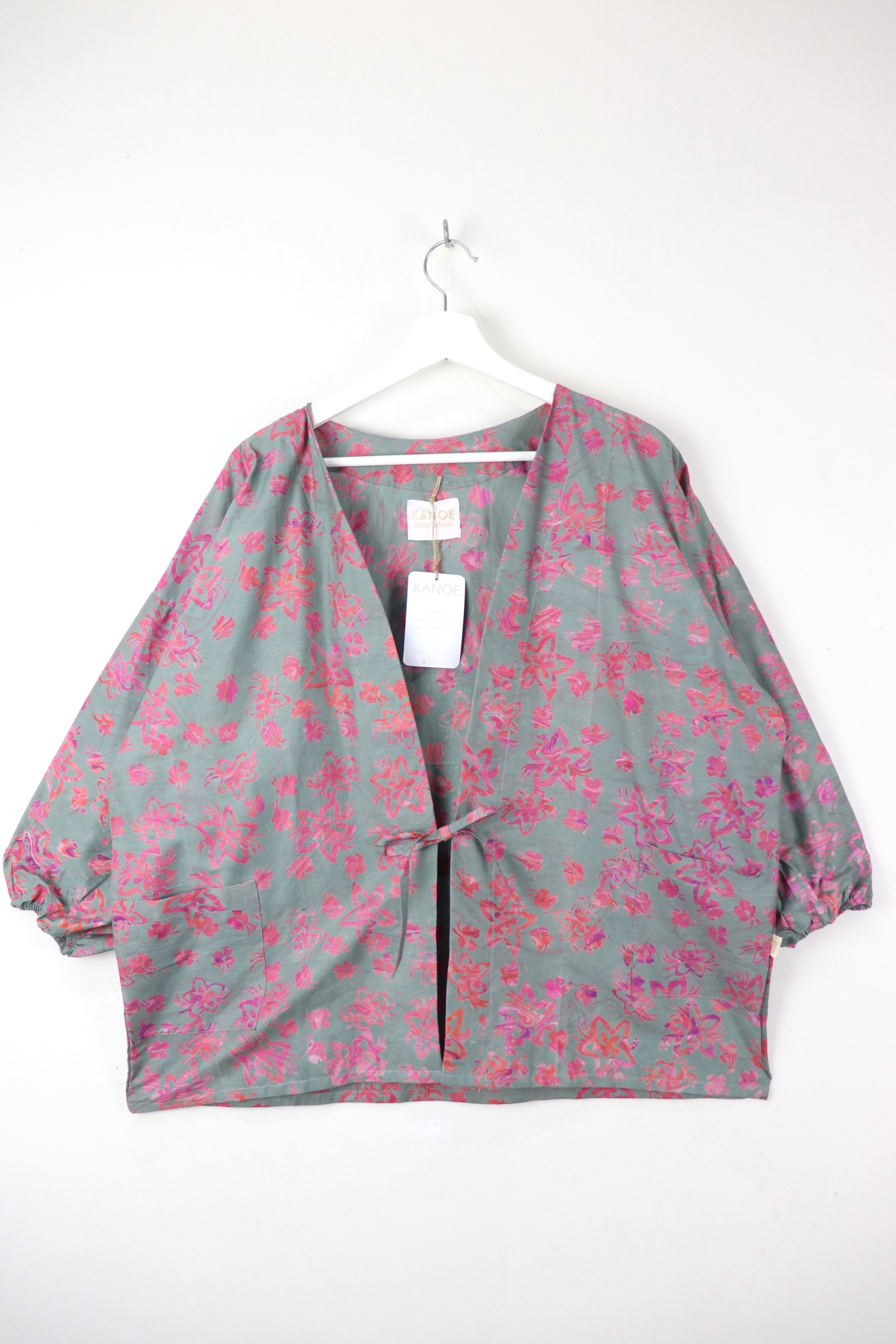 Handmade Batik Kimono Signature - Shadow Blooms