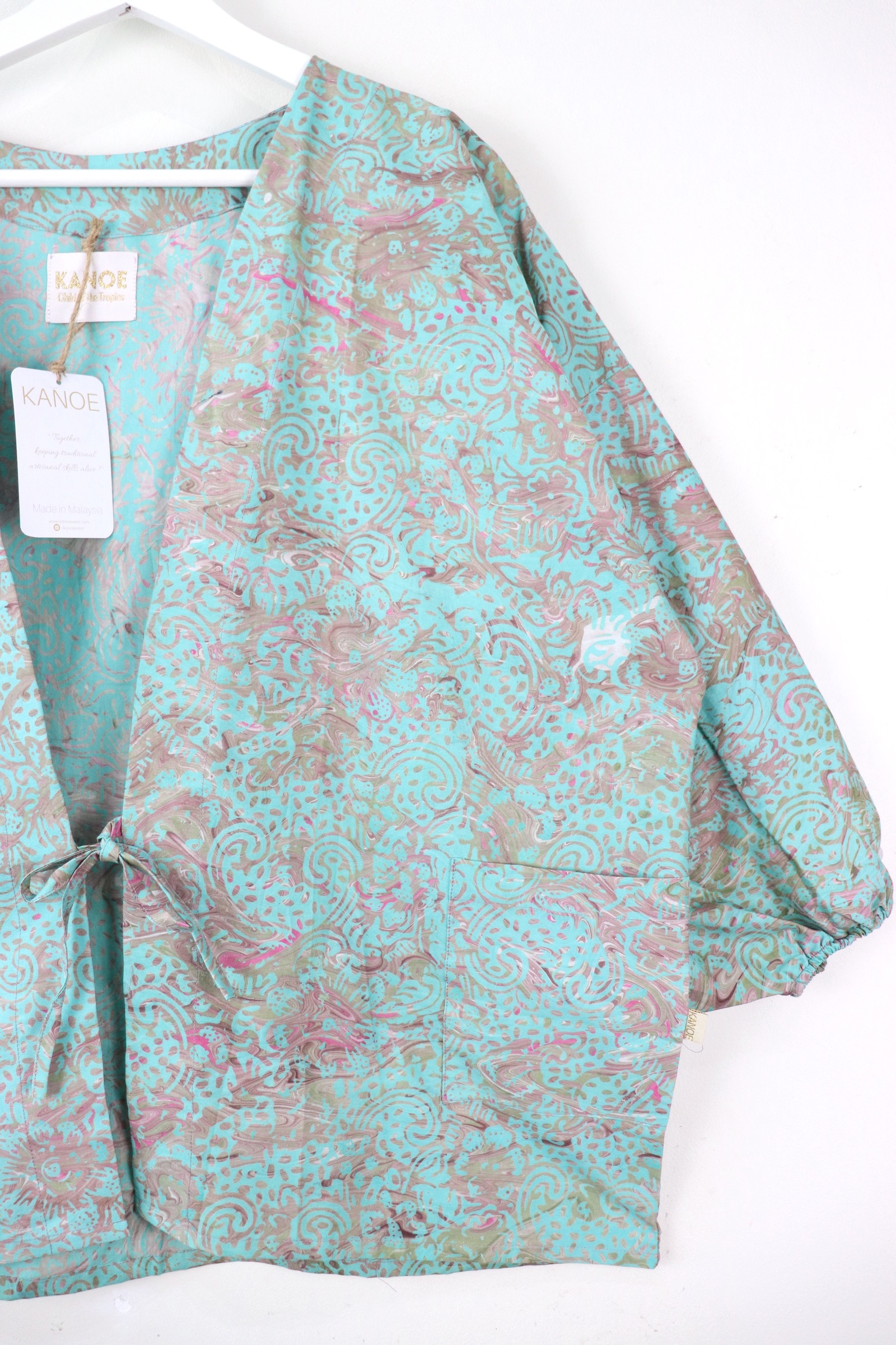 Handmade Batik Kimono Signature - Seaglass Corals