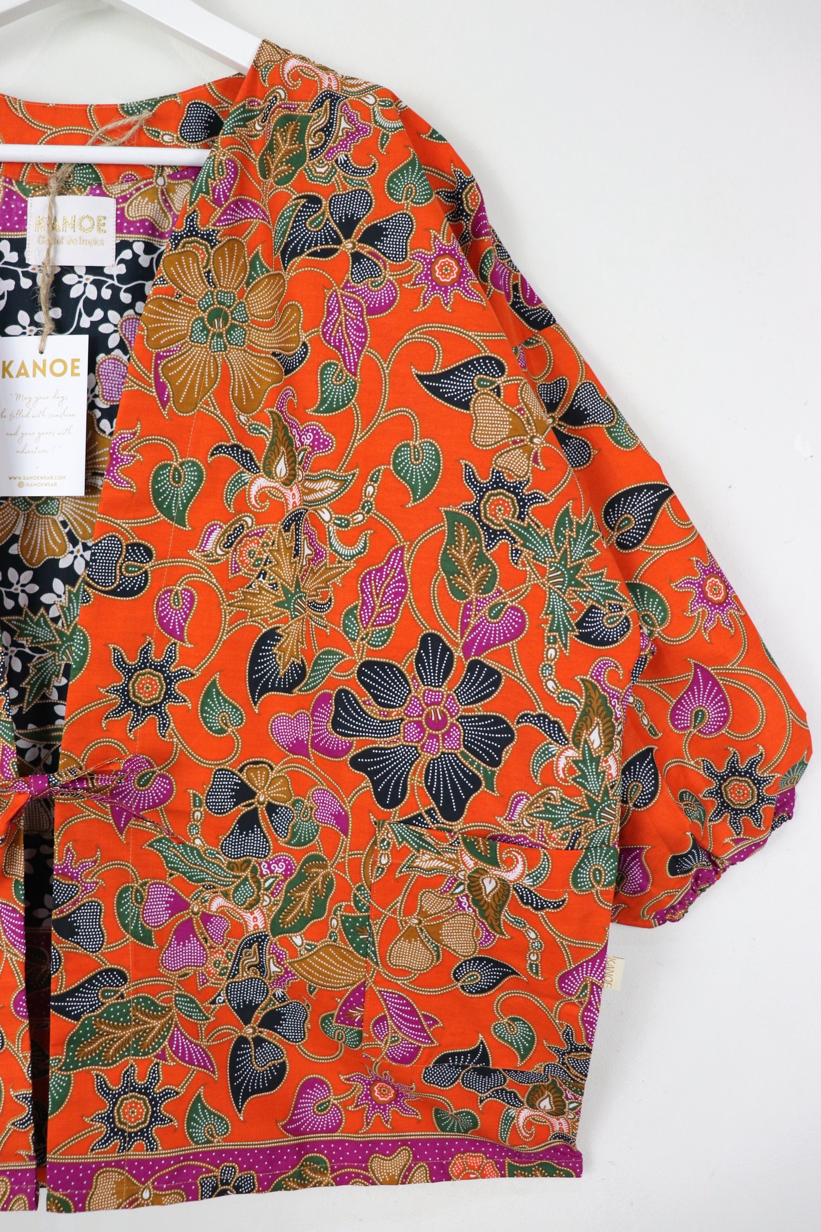 Batik Kimono Signature - Saffron Leaves