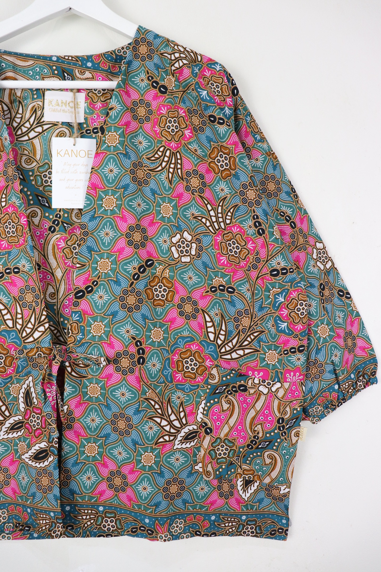 Batik Kimono Signature - Aquamarine Stones