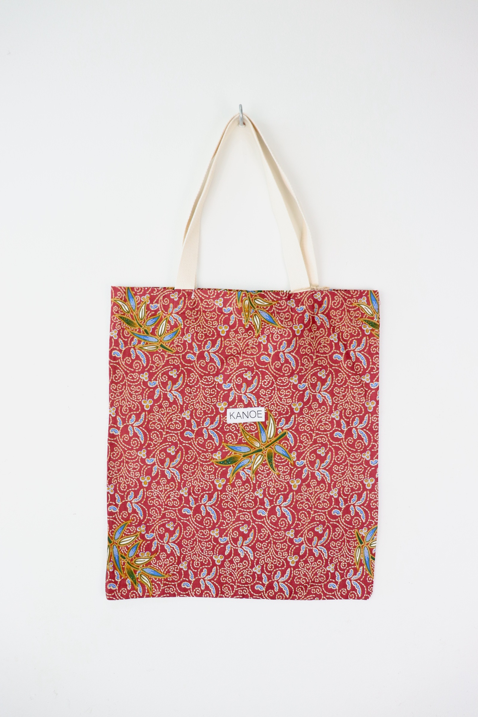 Batik Tote Bag - Maxi Red Bamboo