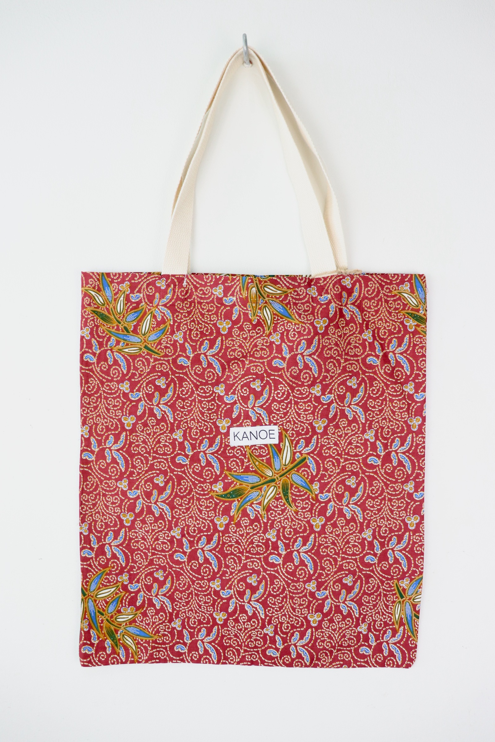 Batik Tote Bag - Maxi Red Bamboo