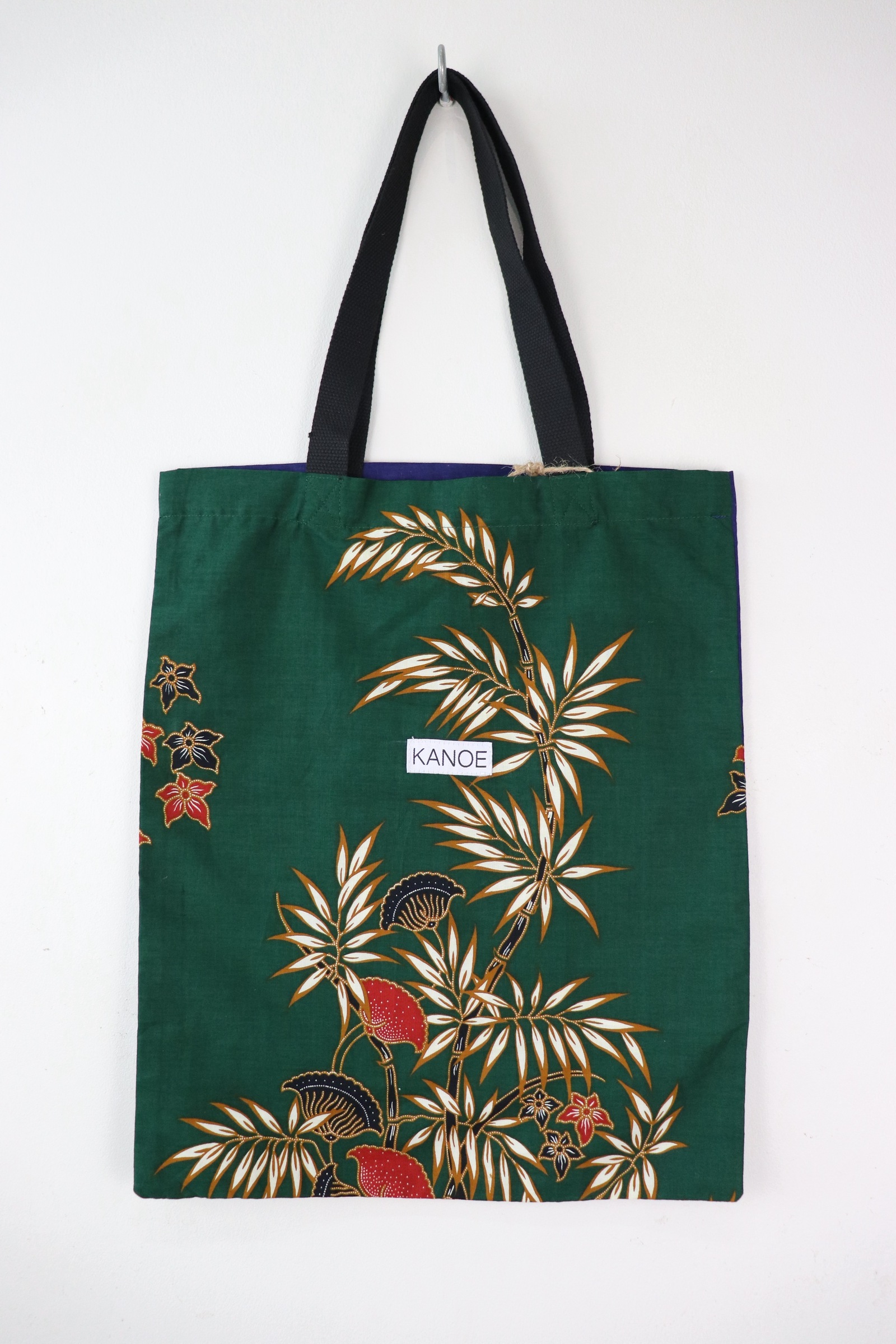 Batik Tote Bag - Maxi Green Palms