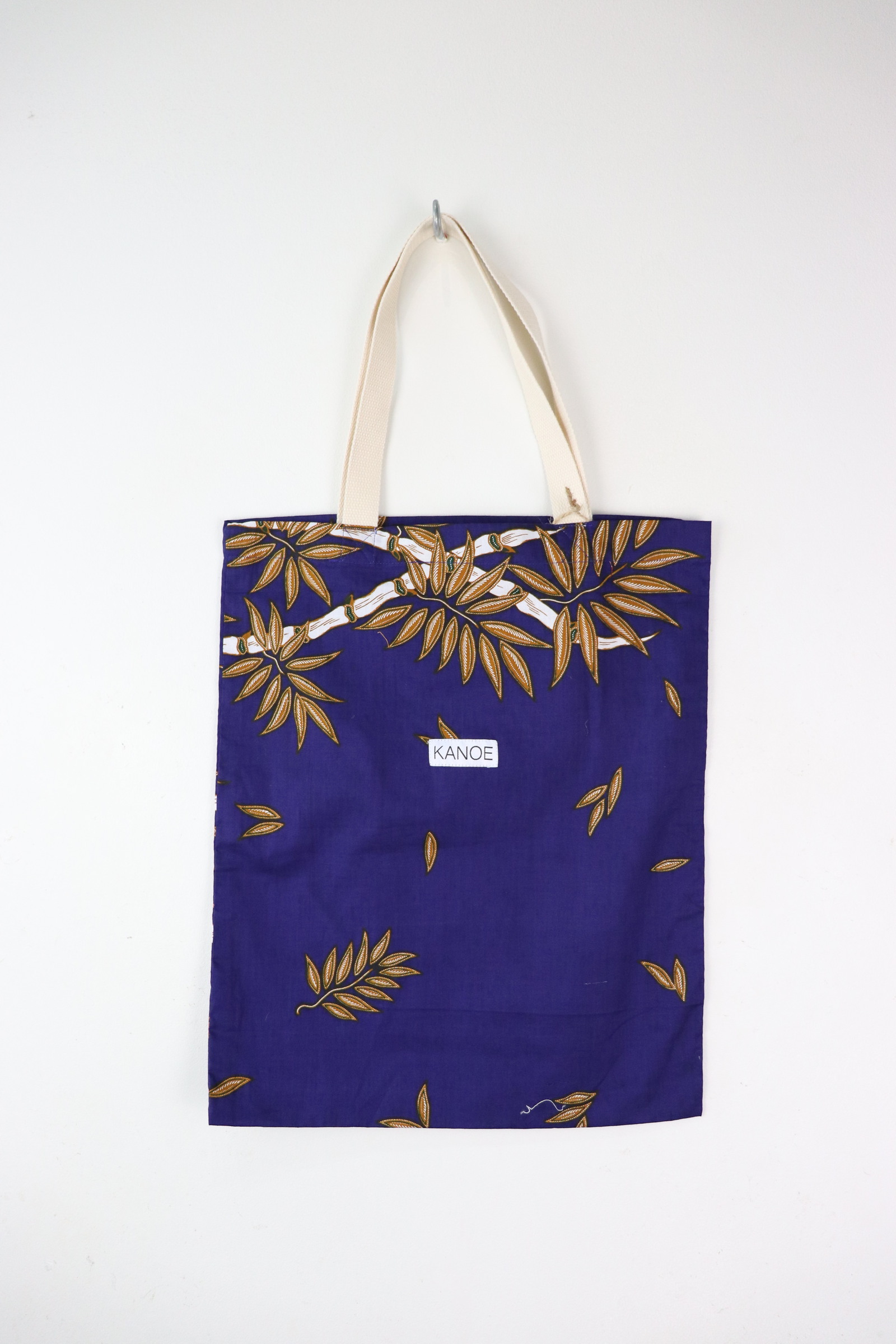 Batik Tote Bag - Maxi Blue Sasa Leaves