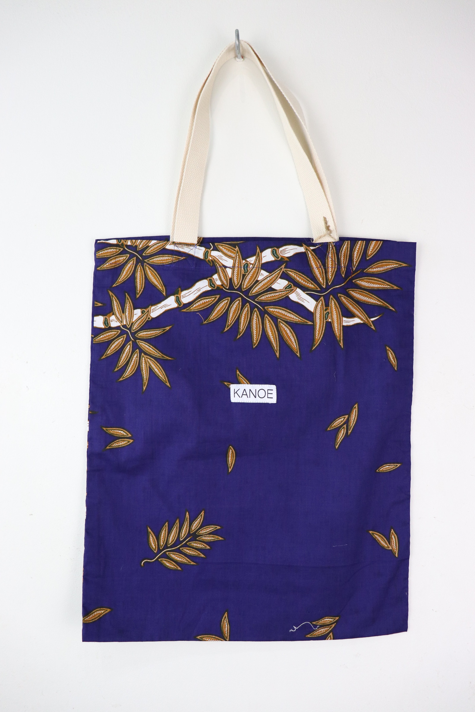 Batik Tote Bag - Maxi Blue Sasa Leaves