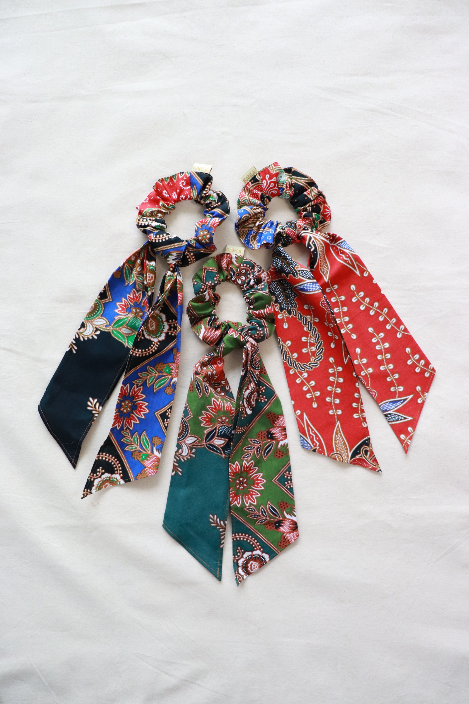 Batik Scrunchie w/ Ribbon [Set of 3] - Aishah