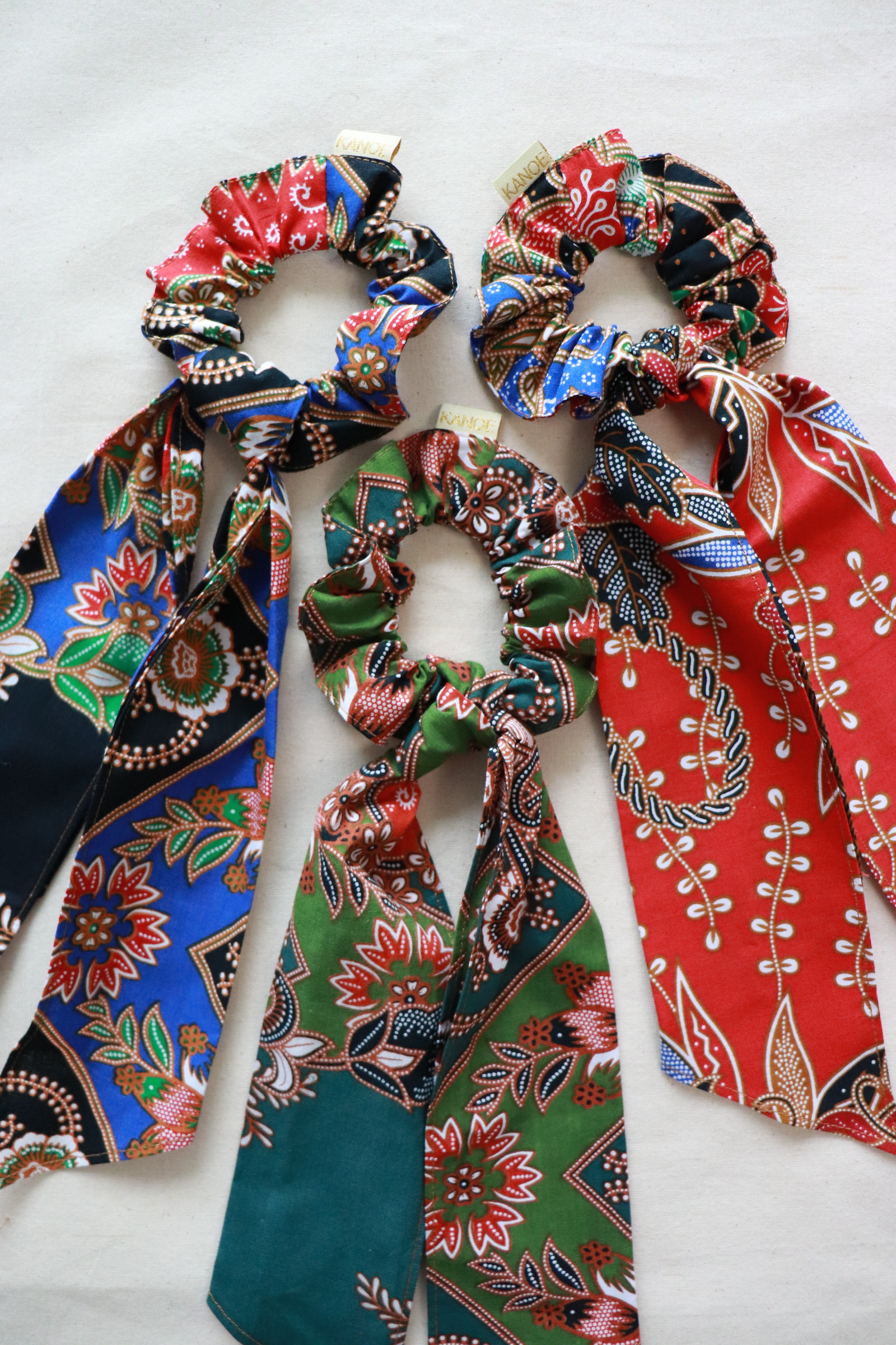Batik Scrunchie w/ Ribbon [Set of 3] - Aishah