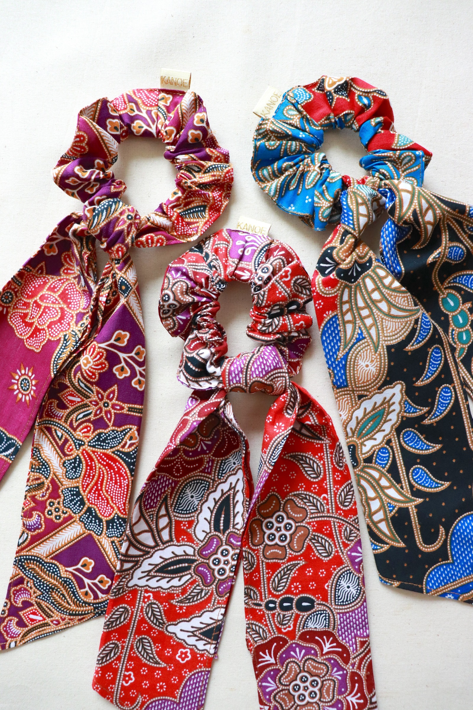 Batik Scrunchie w/ Ribbon [Set of 3] - Daniyah