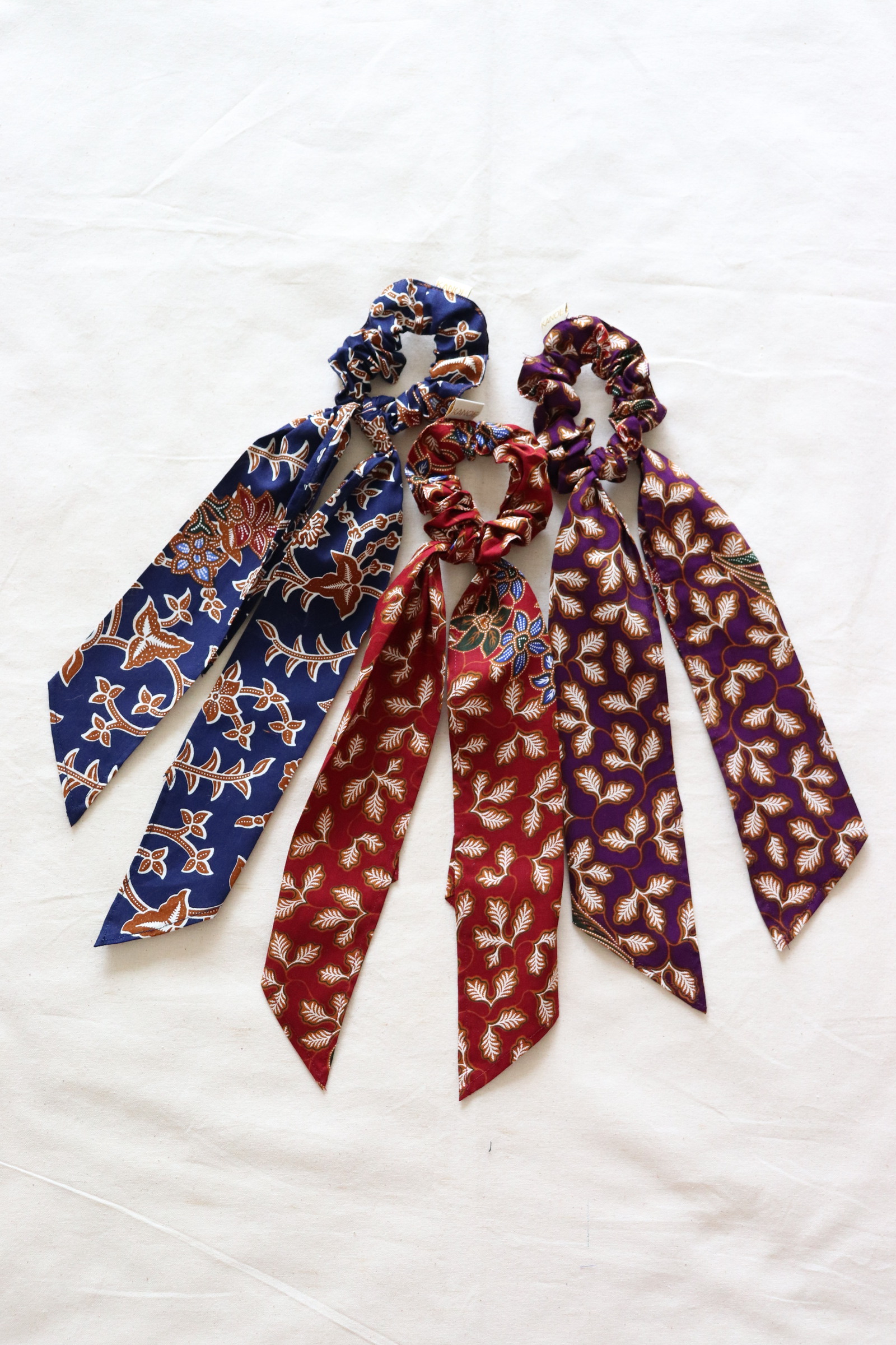 Batik Scrunchie w/ Ribbon [Set of 3] - Hanny