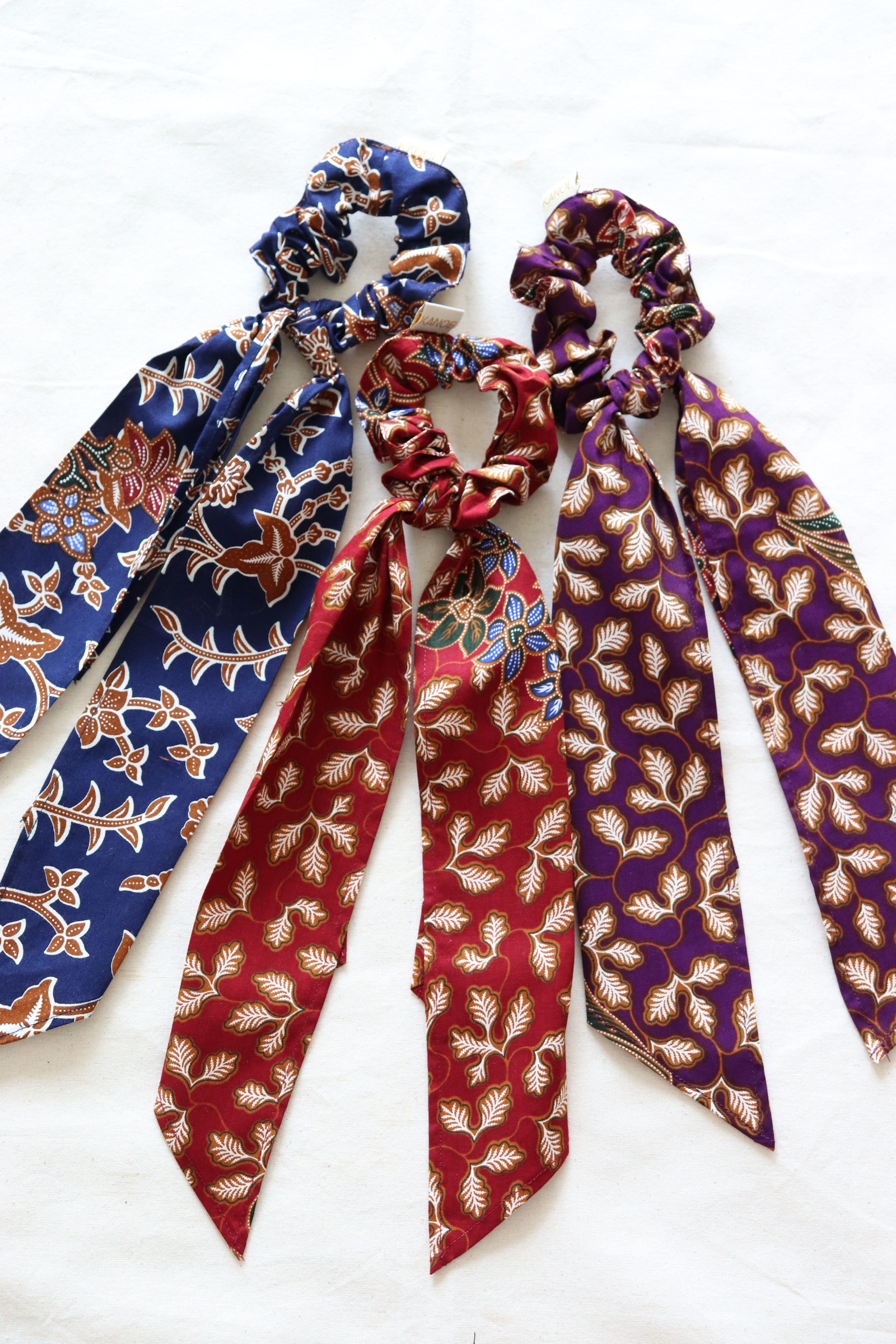 Batik Scrunchie w/ Ribbon [Set of 3] - Hanny