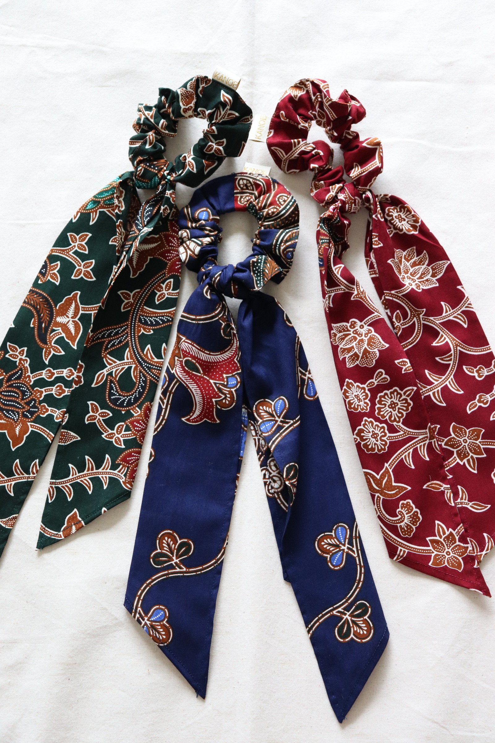 Batik Scrunchie w/ Ribbon [Set of 3] - Bea
