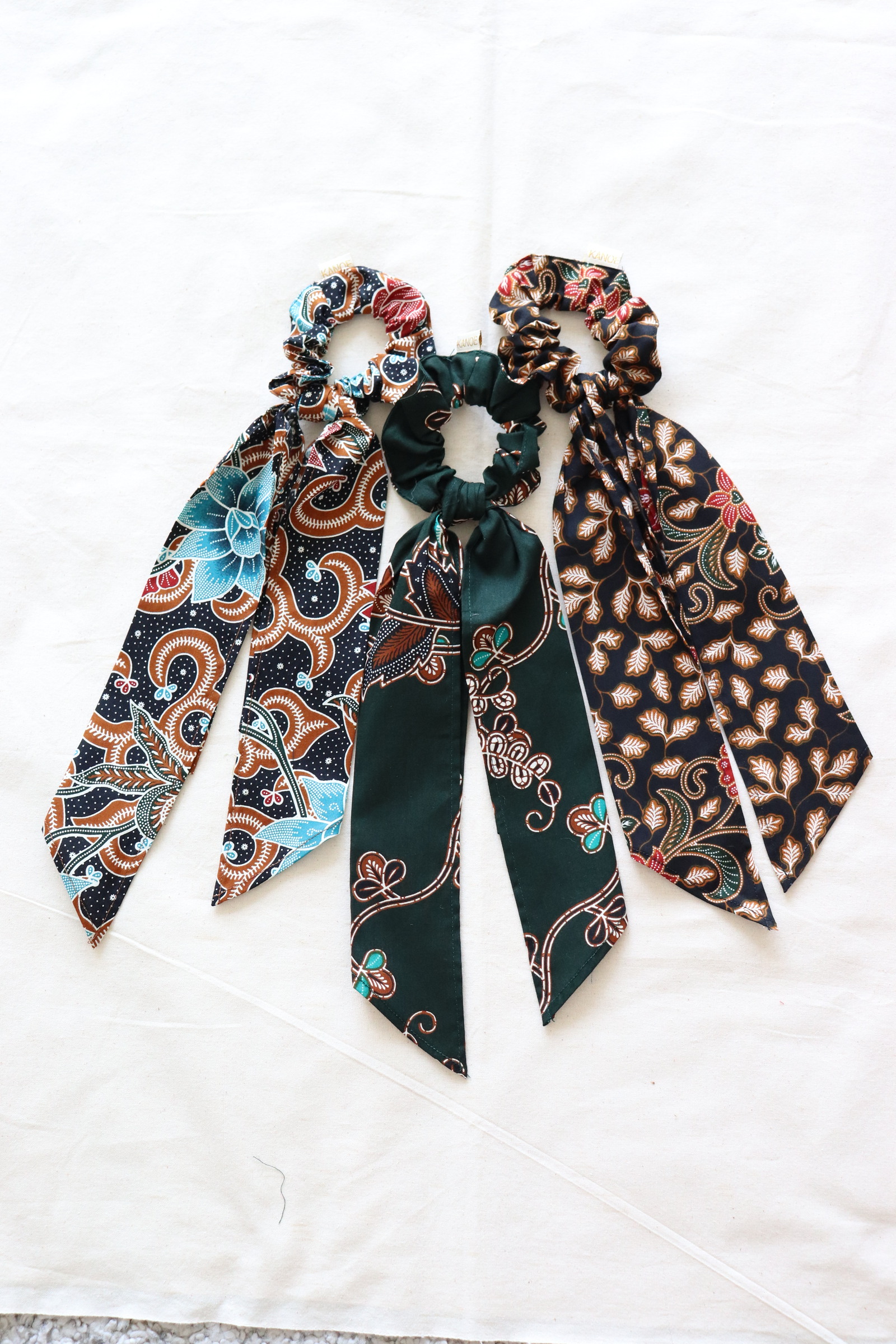 Batik Scrunchie w/ Ribbon [Set of 3] - Forest Fairy