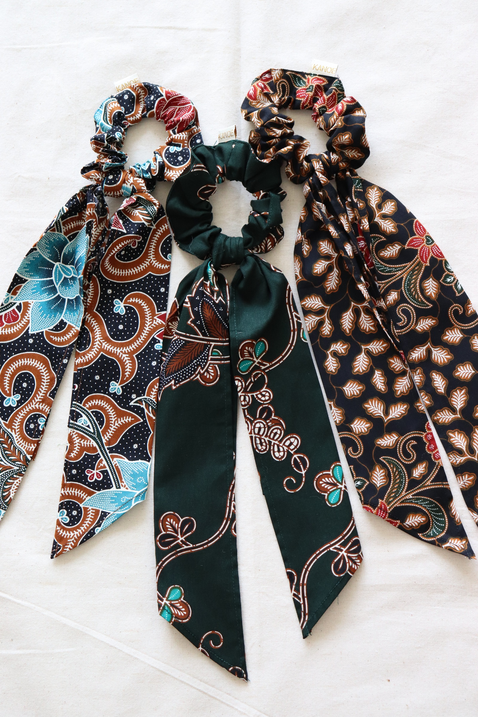 Batik Scrunchie w/ Ribbon [Set of 3] - Forest Fairy