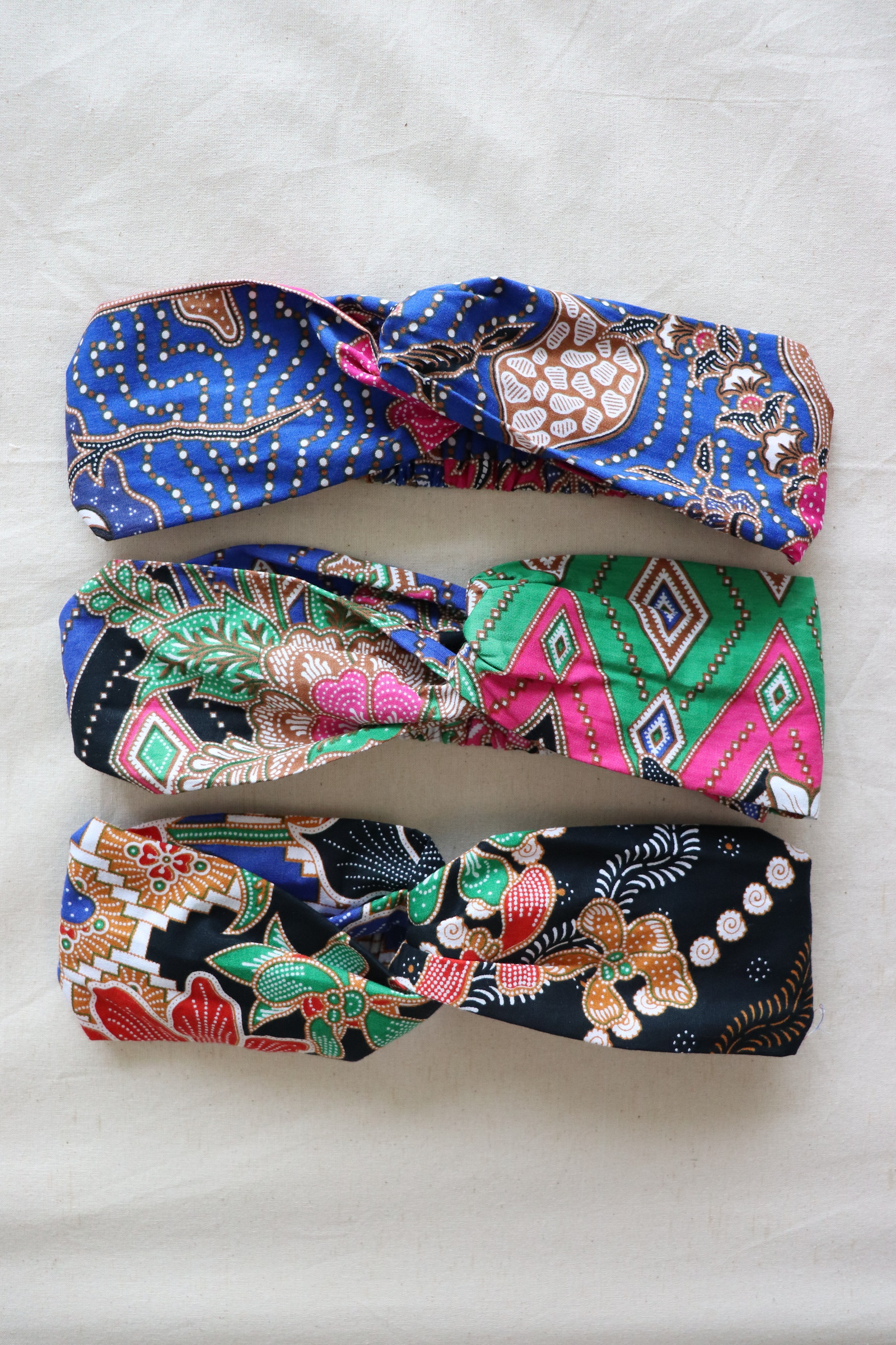 Crossover Batik Headbands [Set of 3] - Joy
