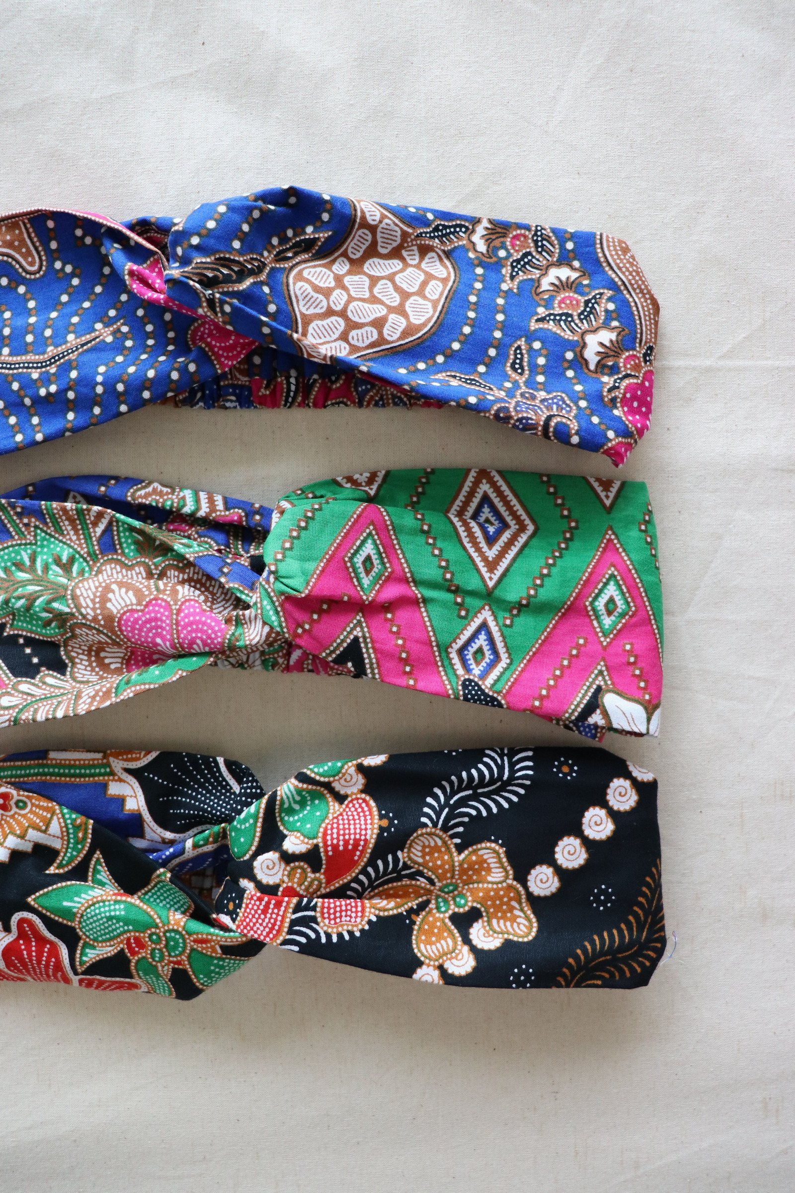 Crossover Batik Headbands [Set of 3] - Joy