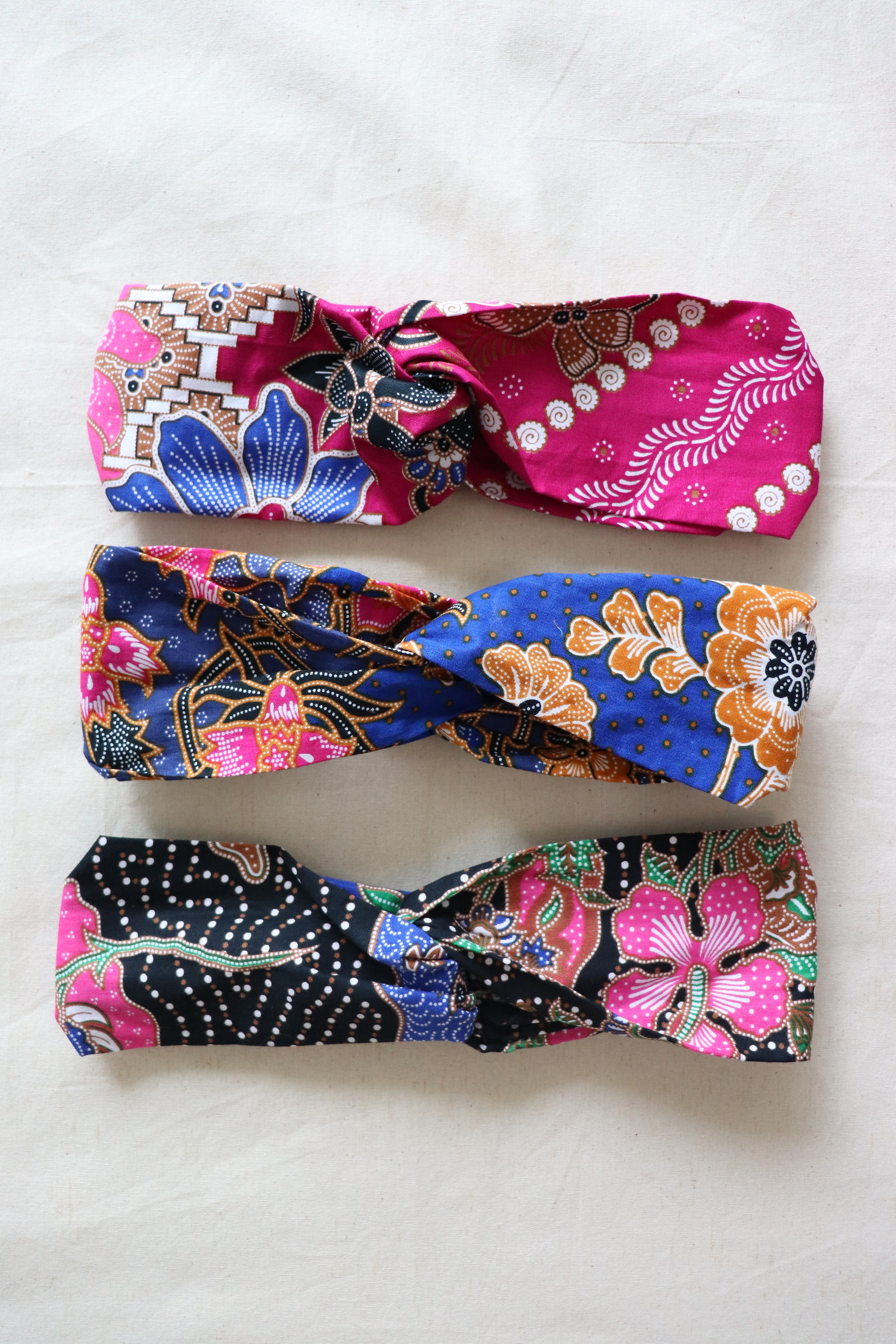 Crossover Batik Headbands [Set of 3] - Abigail
