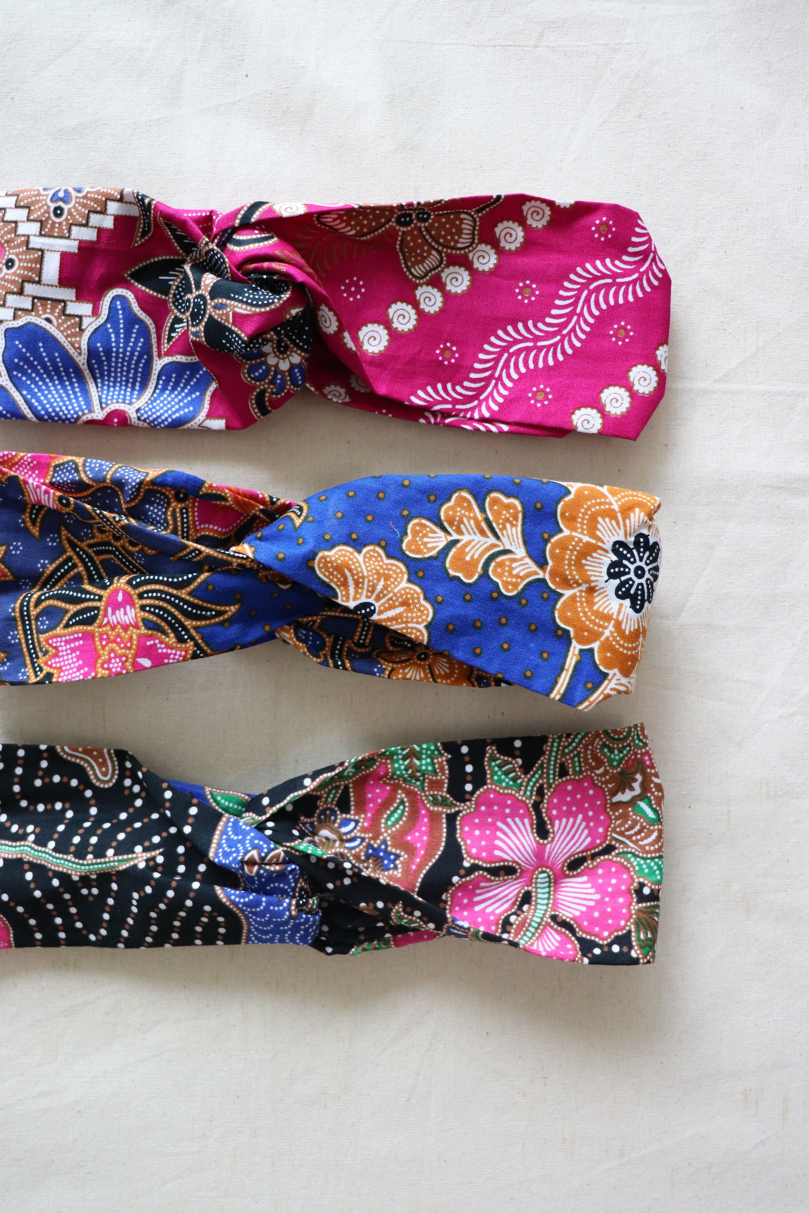 Crossover Batik Headbands [Set of 3] - Abigail