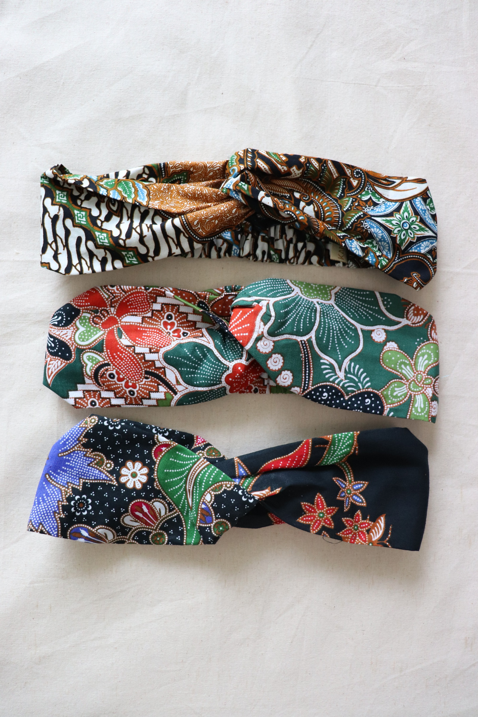 Crossover Batik Headbands [Set of 3] - Amaryllis