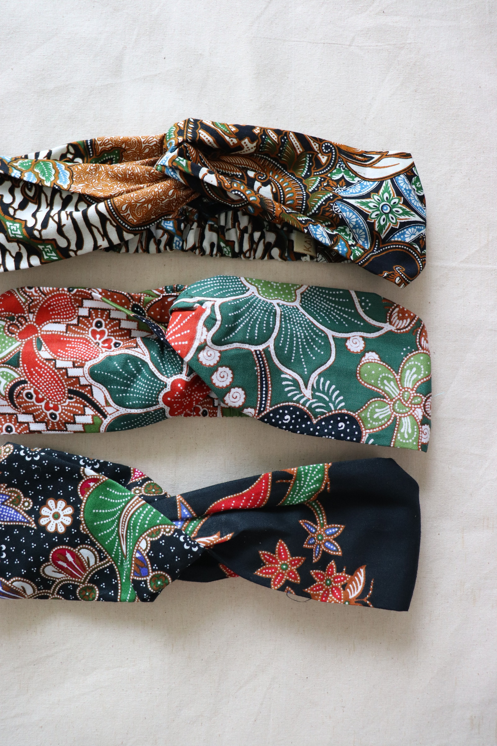 Crossover Batik Headbands [Set of 3] - Amaryllis