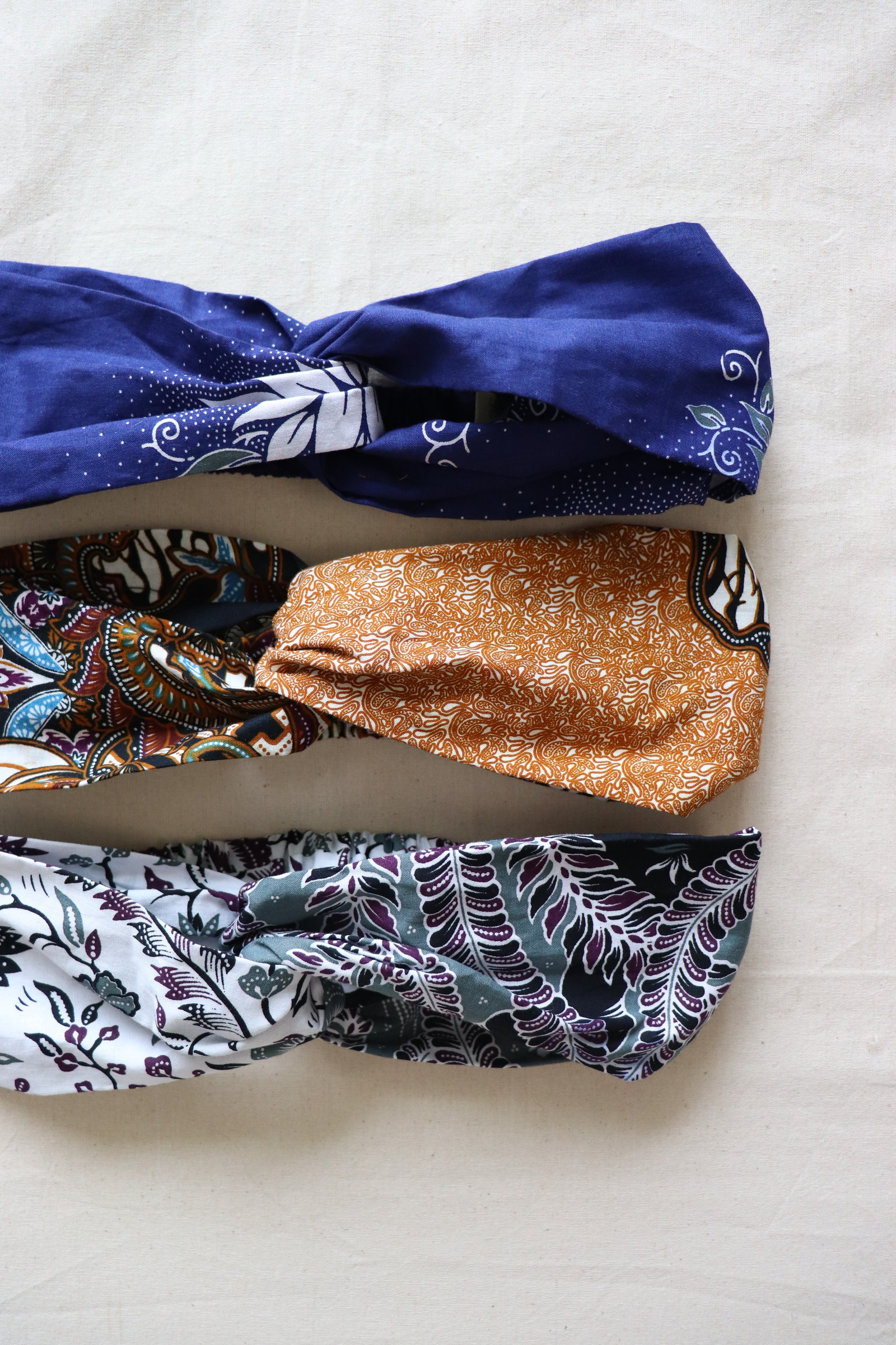 Crossover Batik Headbands [Set of 3] - Berry