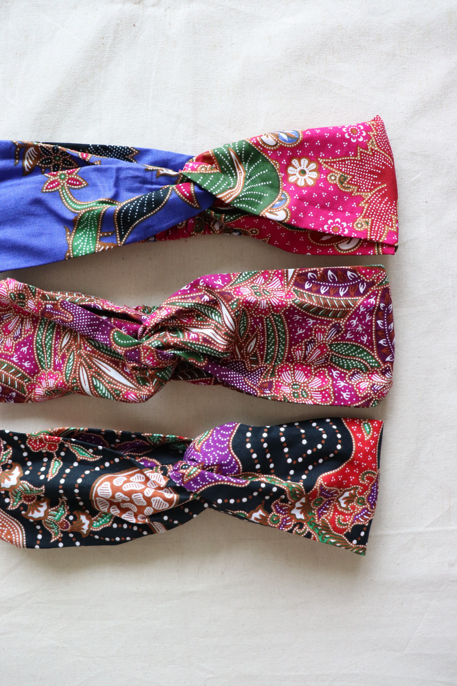 Crossover Batik Headbands [Set of 3] - Caroline