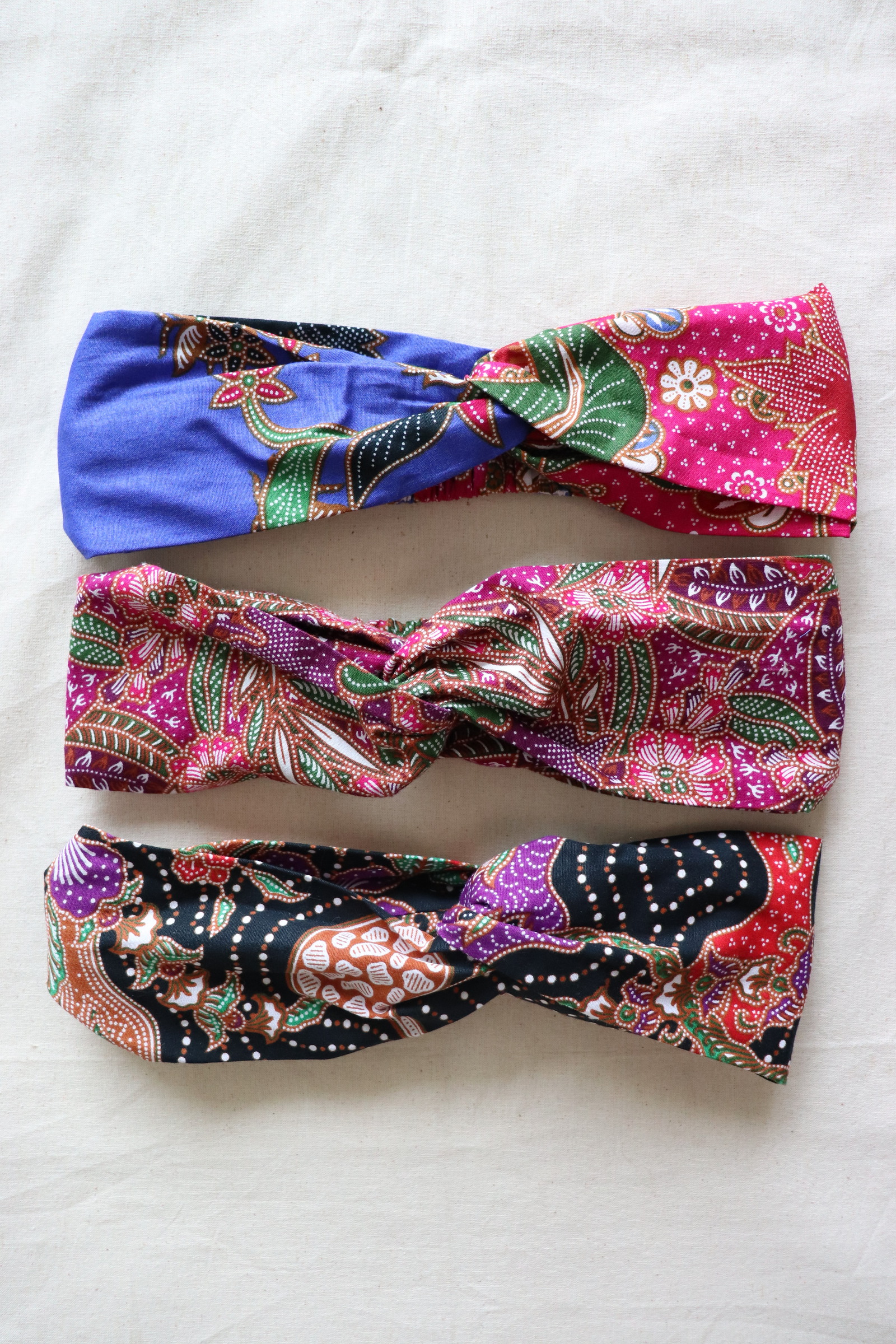 Crossover Batik Headbands [Set of 3] - Caroline
