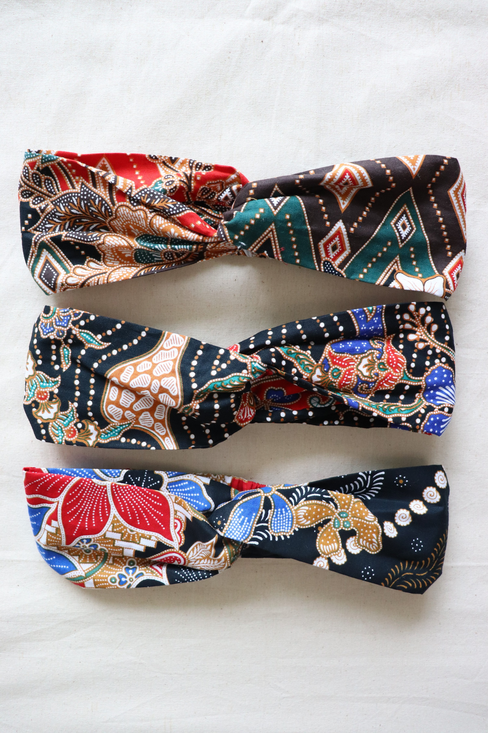 Crossover Batik Headbands [Set of 3] - Dorothea