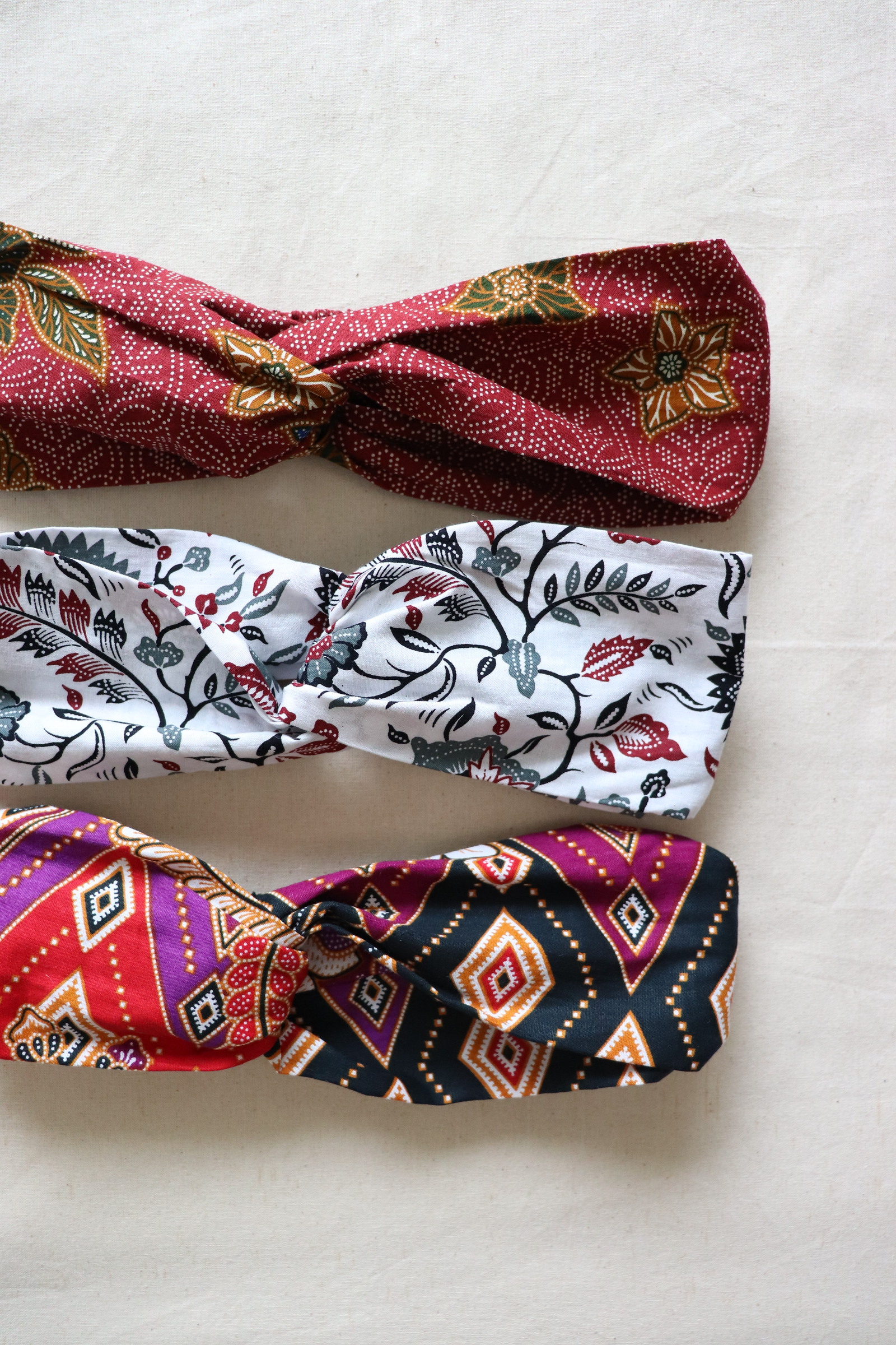 Crossover Batik Headbands [Set of 3] - Ivy