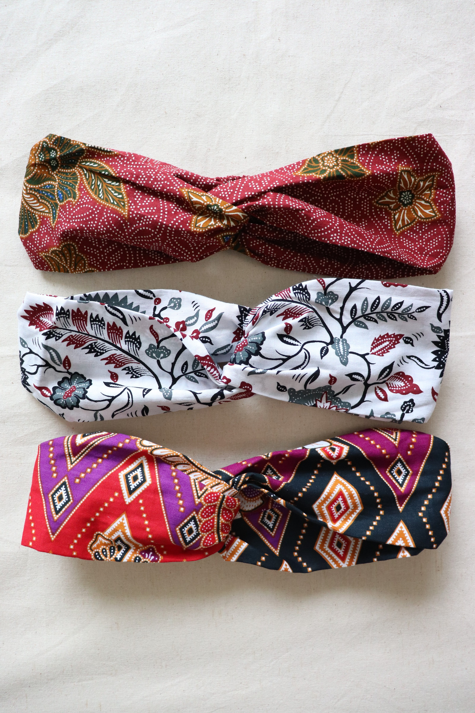 Crossover Batik Headbands [Set of 3] - Ivy
