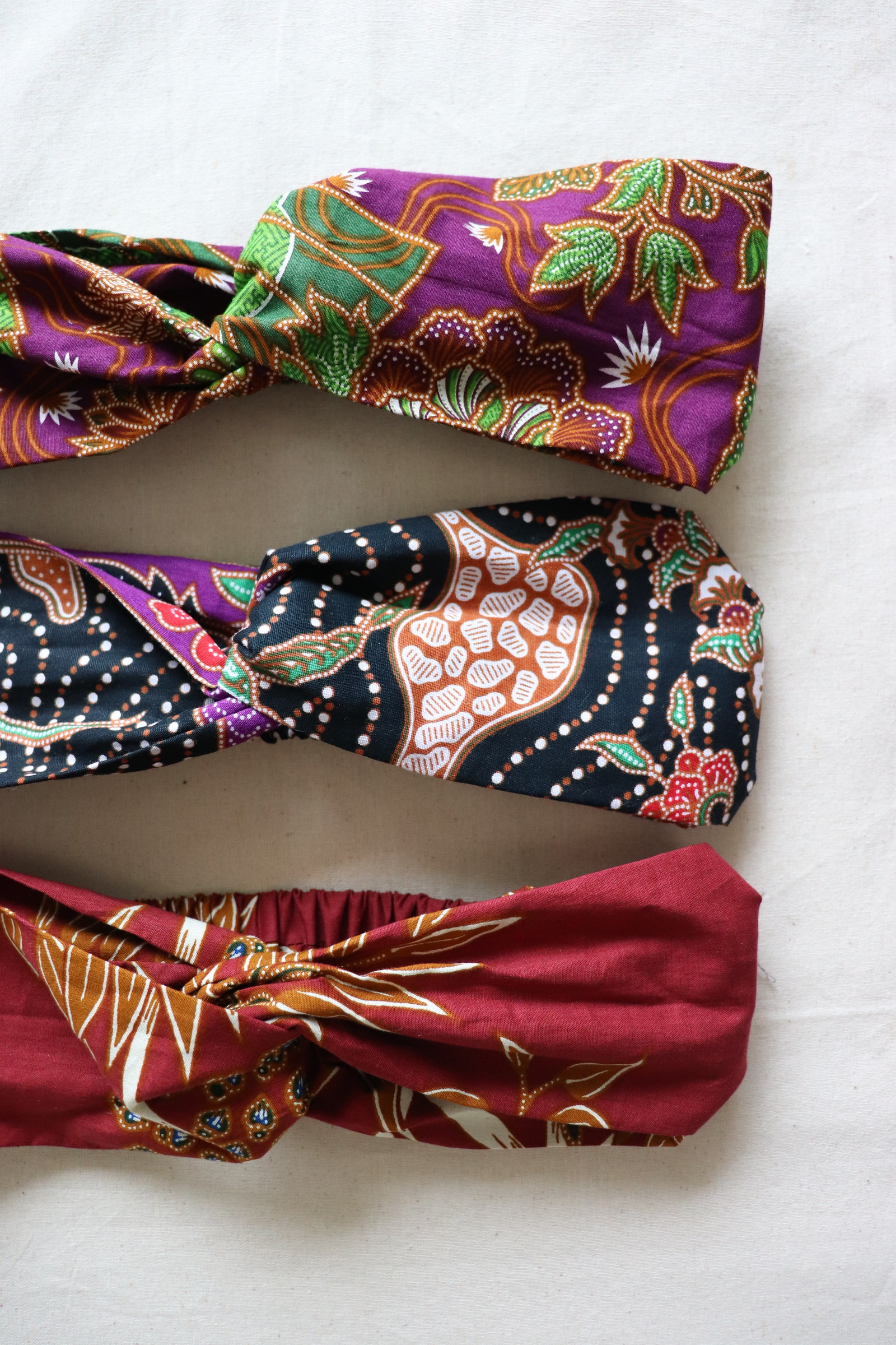 Crossover Batik Headbands [Set of 3] - Natalie