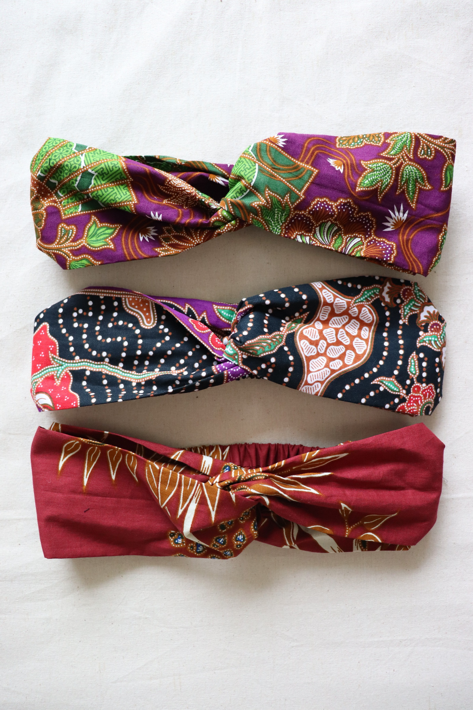 Crossover Batik Headbands [Set of 3] - Natalie