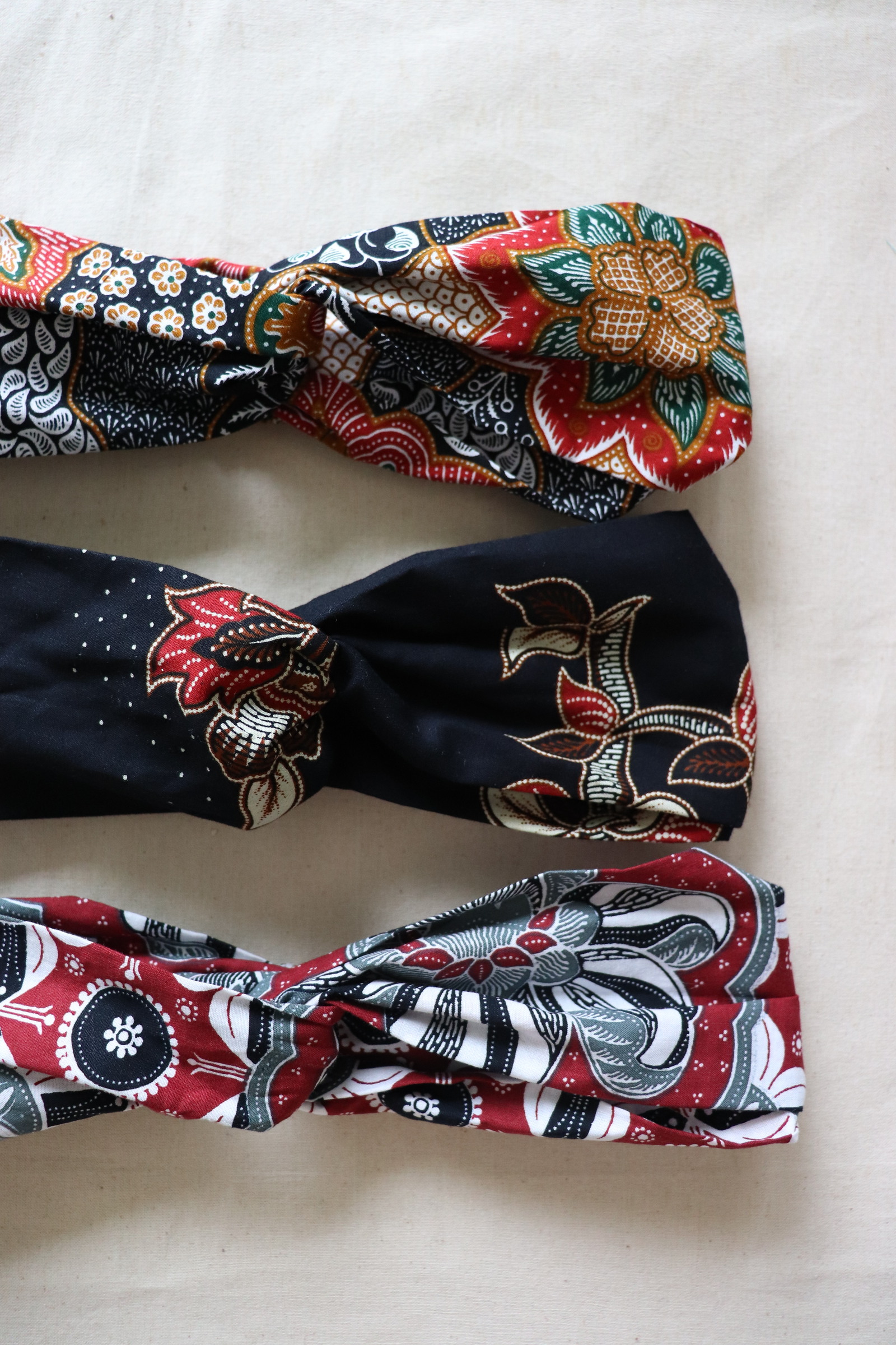 Crossover Batik Headbands [Set of 3] - Natasha